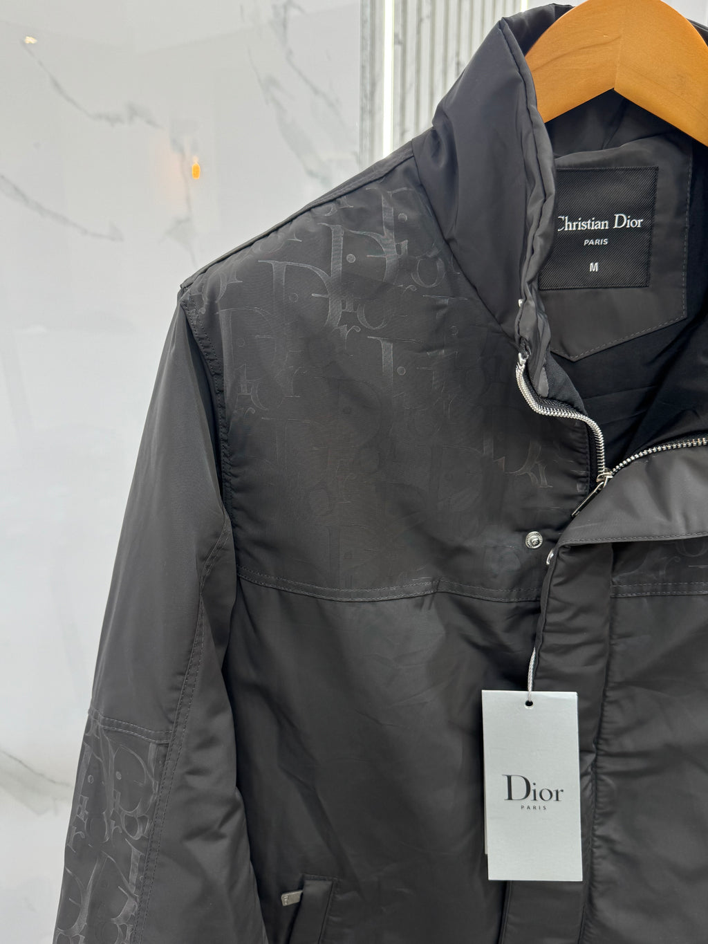 DIOR Oblique Jacquard Padded Jacket – Dark Grey - NEW1974