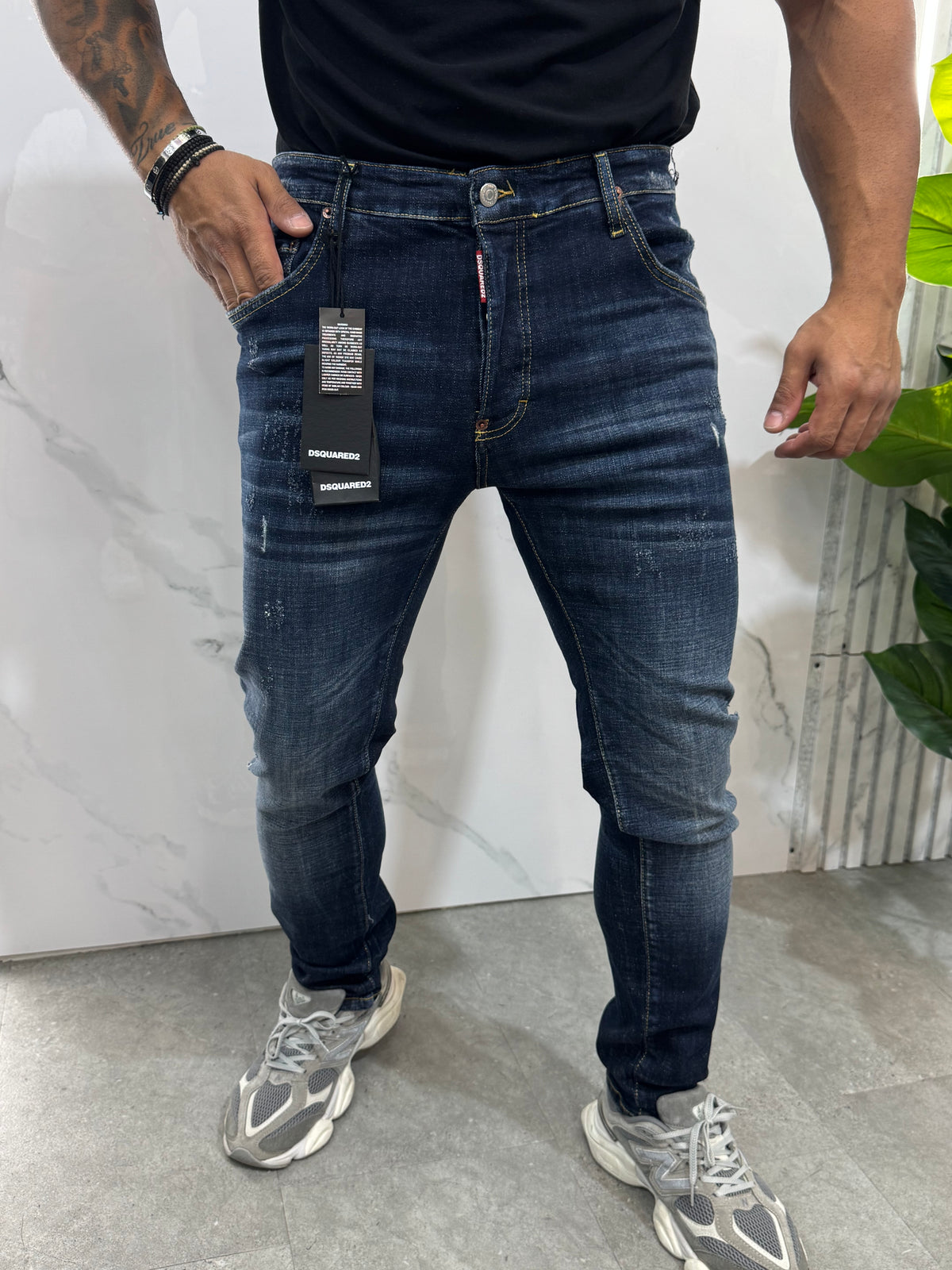 Skater Jean Red Patch Denim – Dark Blue - NEW1887