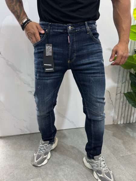 Skater Jean Red Patch Denim – Dark Blue - NEW1887