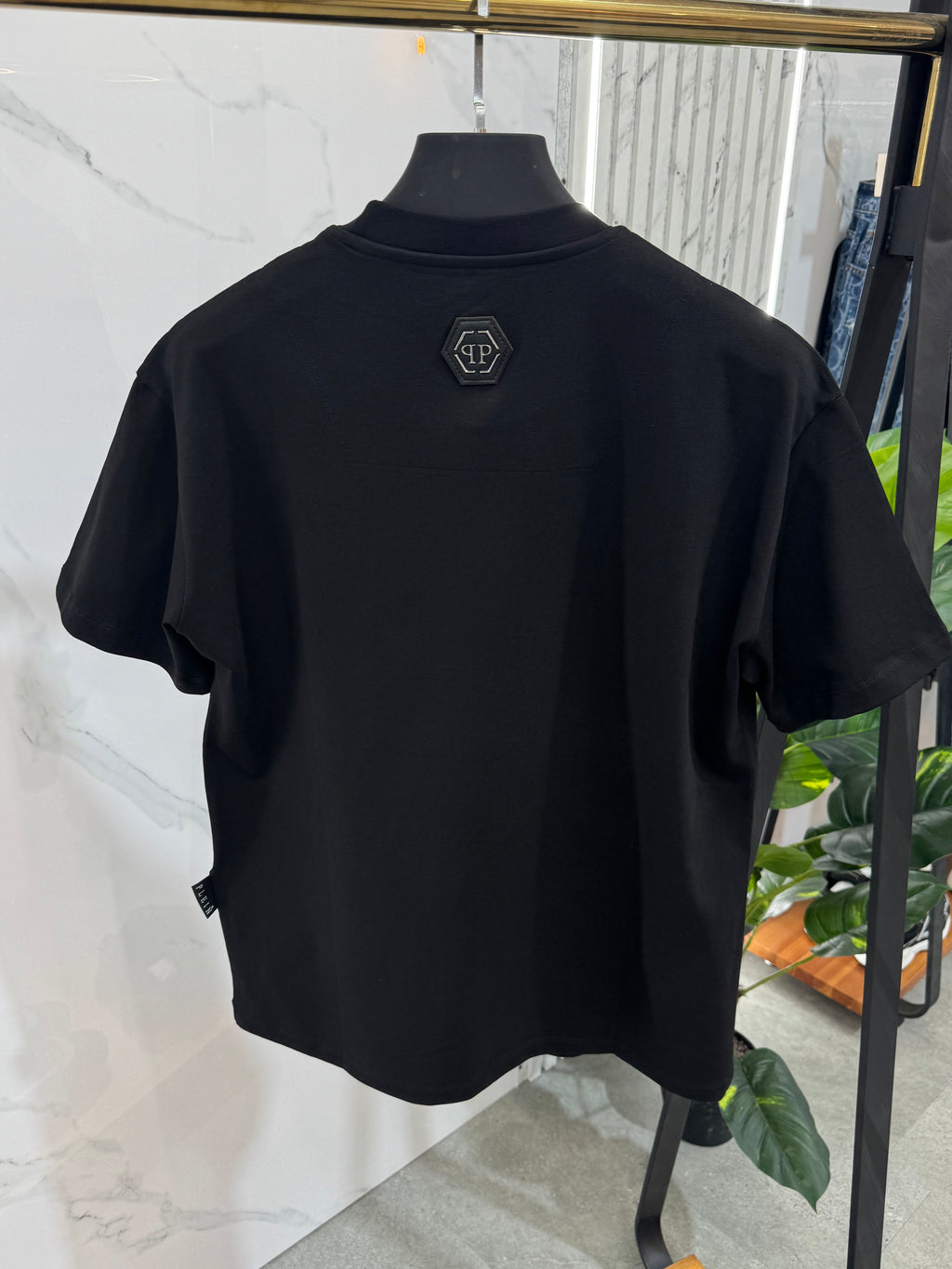 PHILIPP PLEIN Crystal Arch Logo T-Shirt – Black - NEW1752