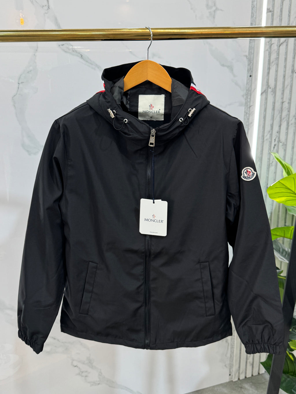 MONCLER Hooded Windbreaker Jacket – Black - NEW1856