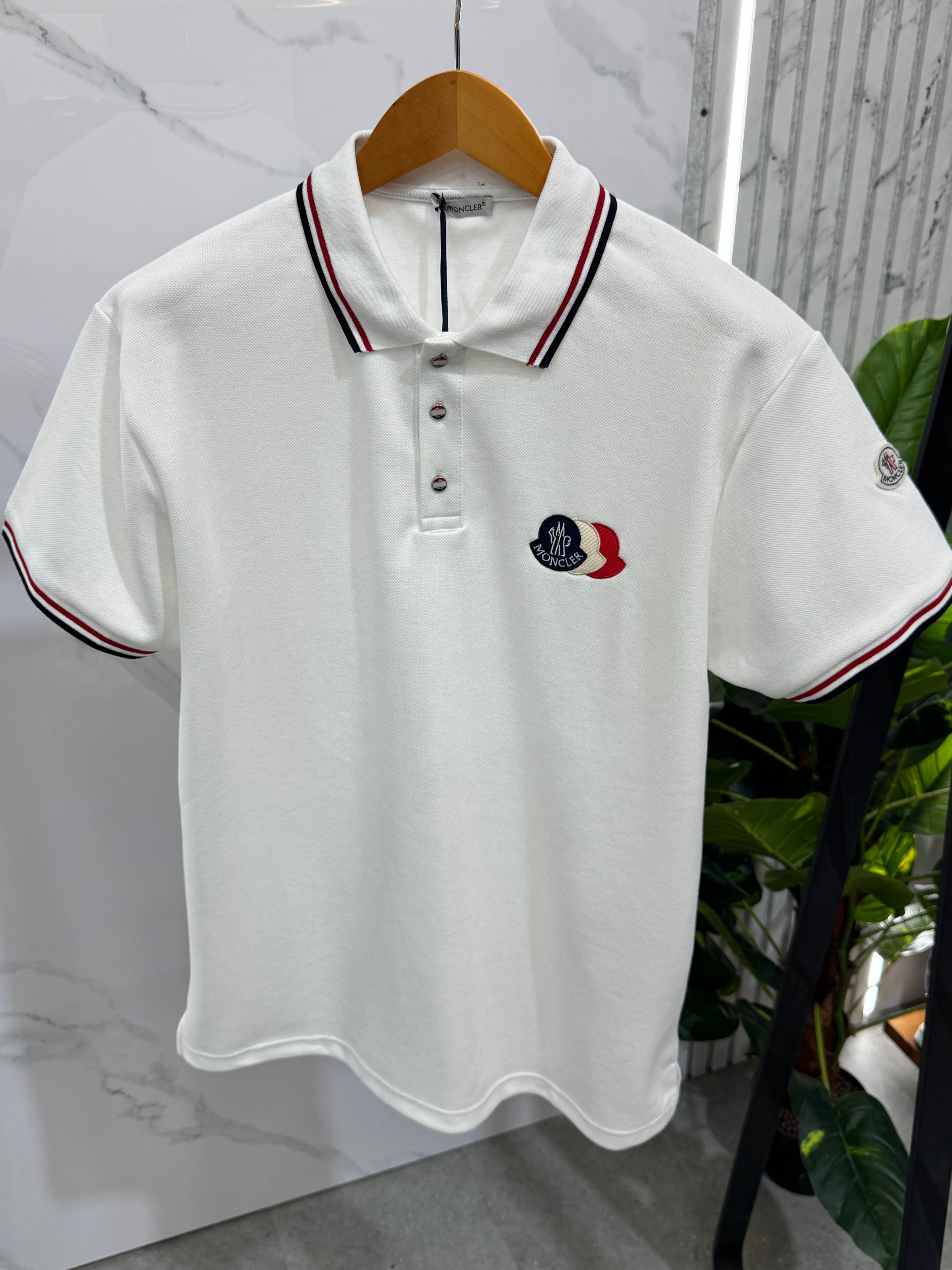 Moncler Polo "Triple Logo" - White - NEW1701