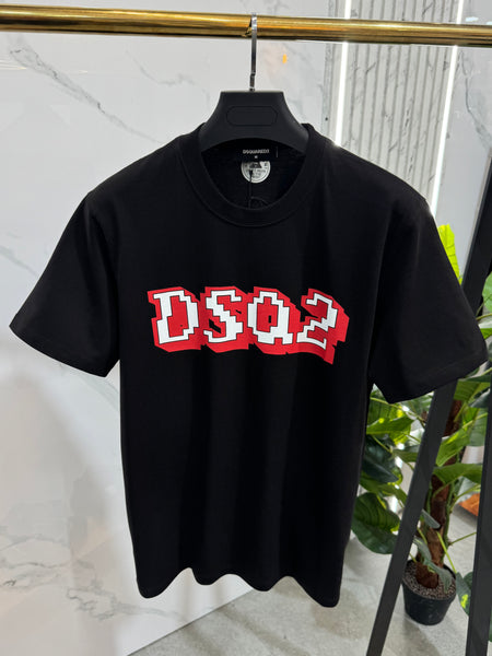 Pixel Graphic Print T-Shirt – Black - NEW1961
