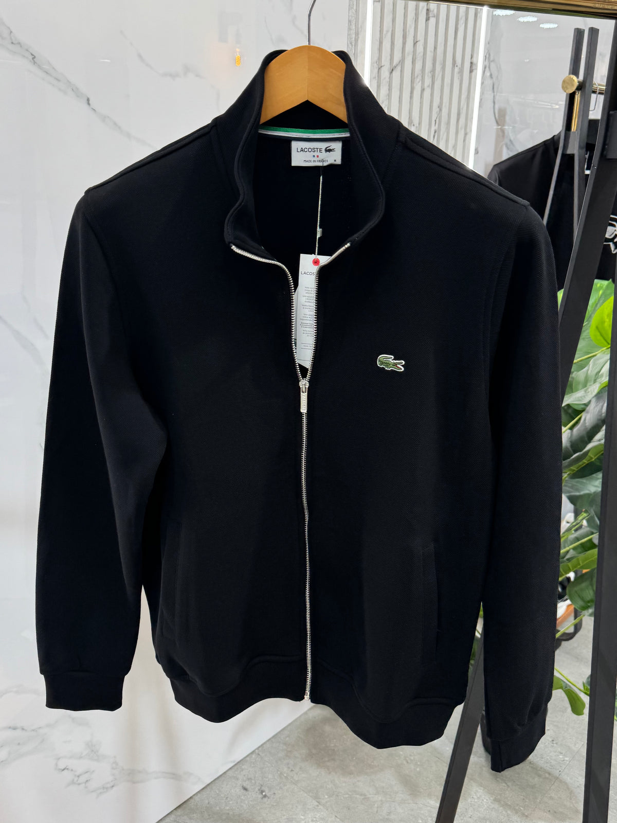 LACOSTE Full-Zip Sweatshirt / Cardigan – Black / Classic Logo - NEW1819