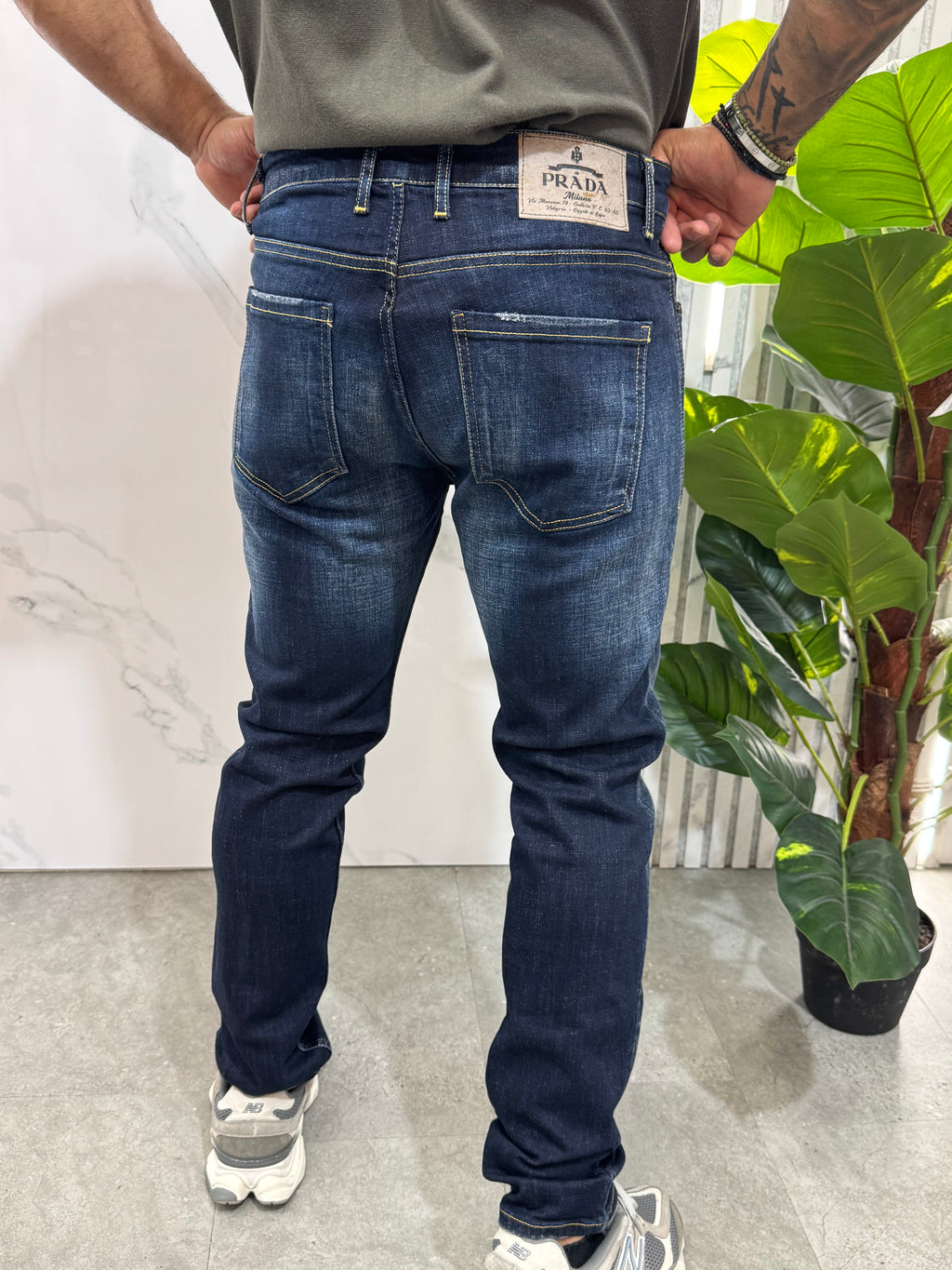 PRADA Vintage Milano Patch Slim-Fit Denim Jeans – Dark Blue Wash - NEW1994