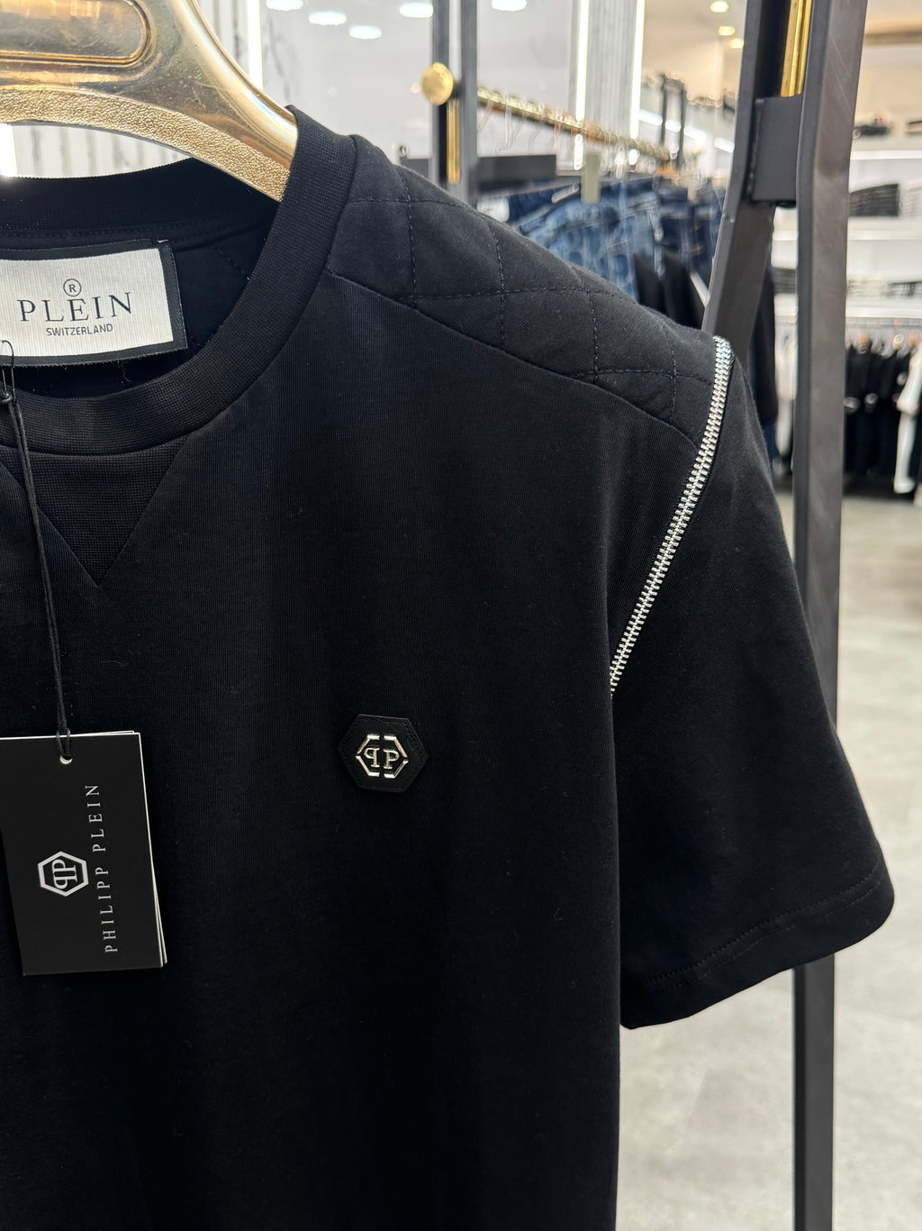 PHILIPP PLEIN Biker Detail T-Shirt – Black - NEW1771