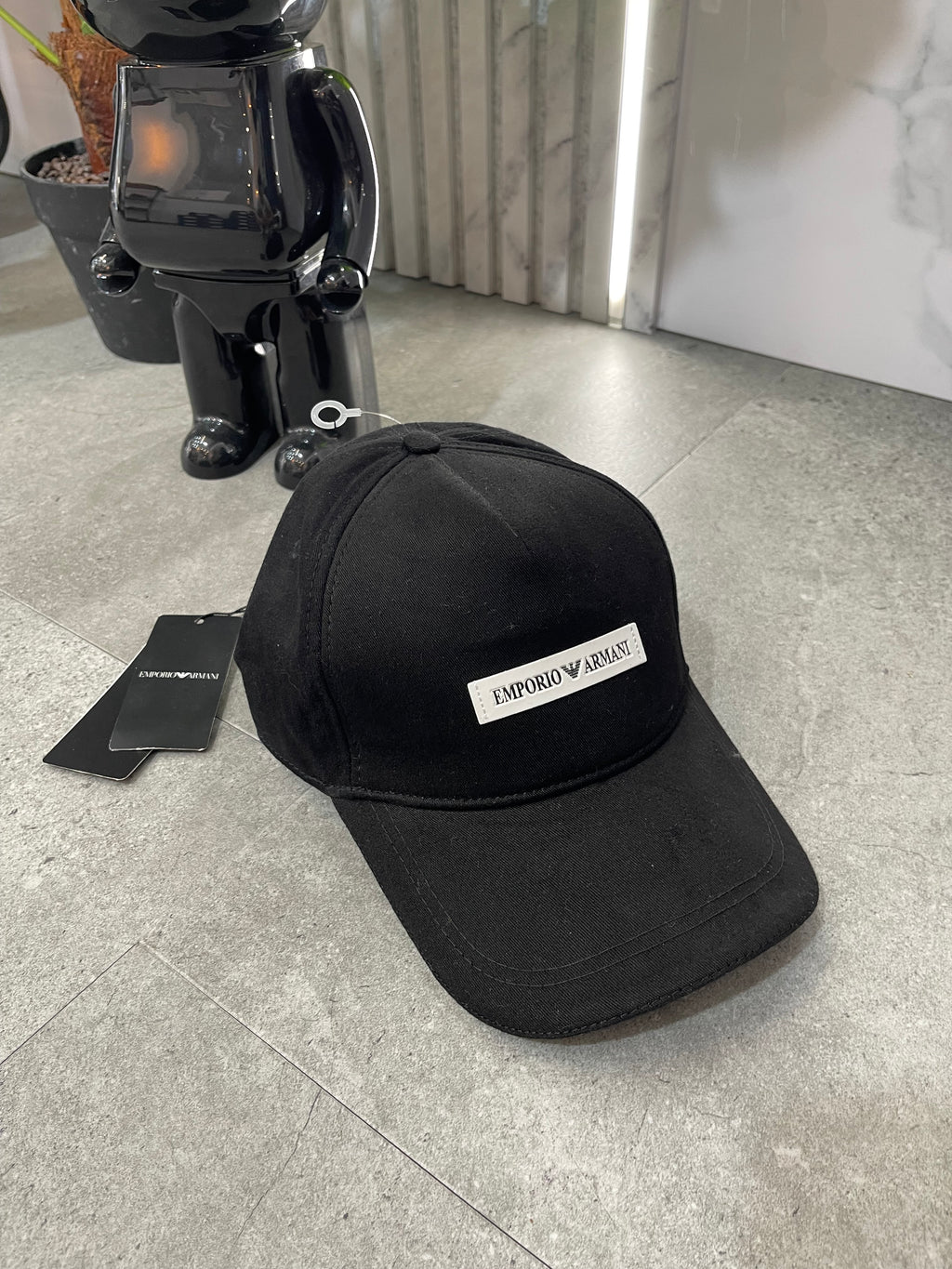 EMPORIO ARMANI Plate Logo Cap – Black - NEW1736