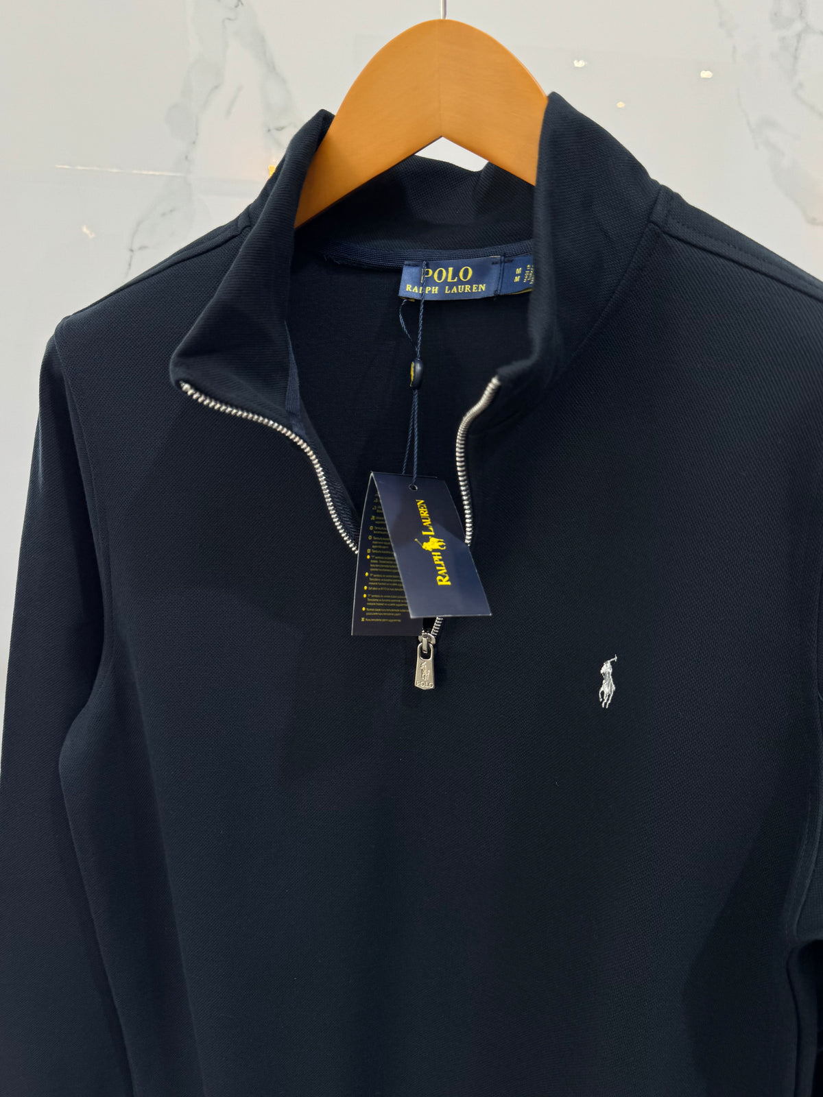 POLO RALPH LAUREN Half-Zip Sweatshirt – Dark Navy / White Logo - NEW1810