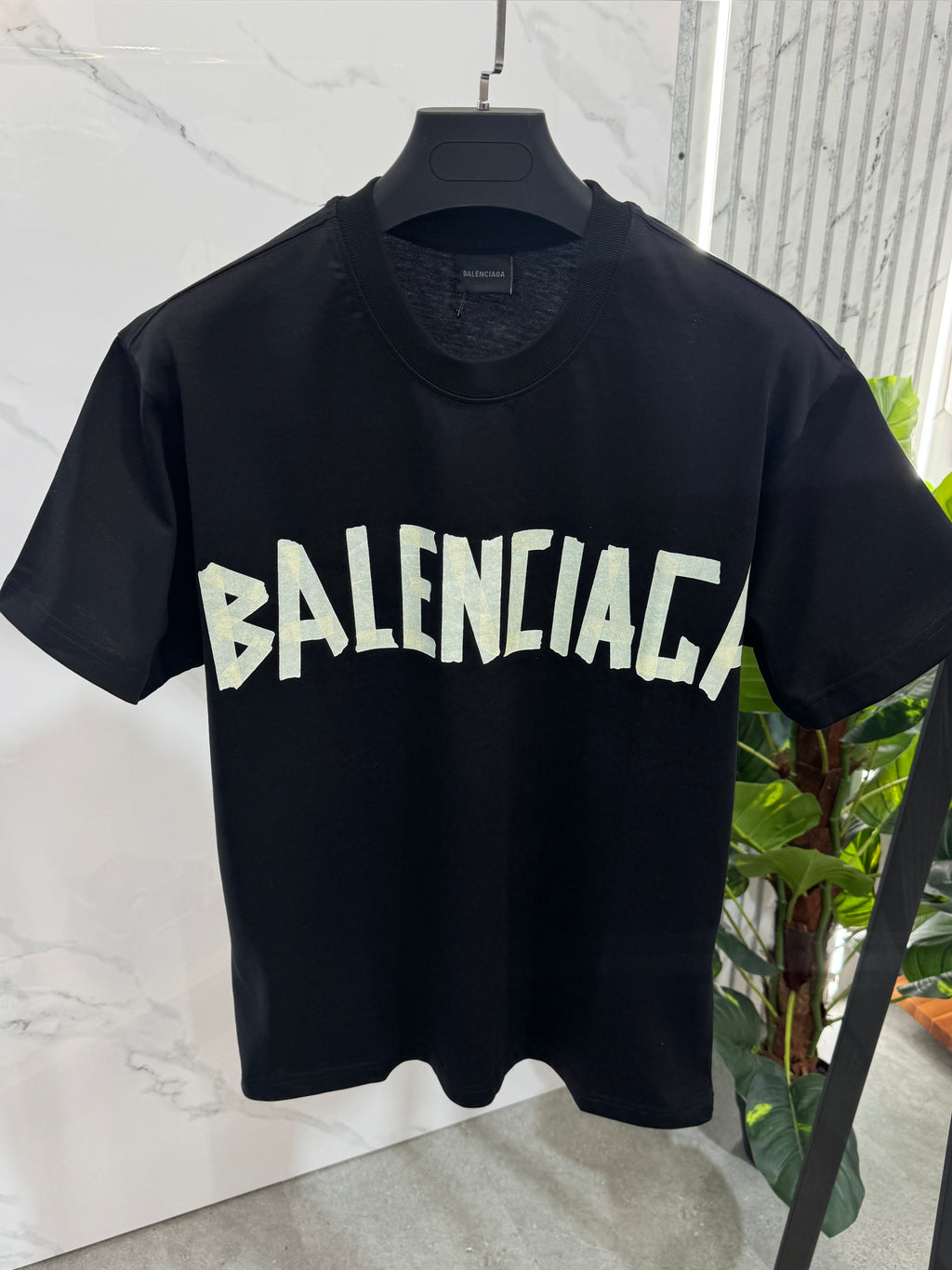 BALENCIAGA Tape & DIY Logo T-Shirt – Black - NEw1777