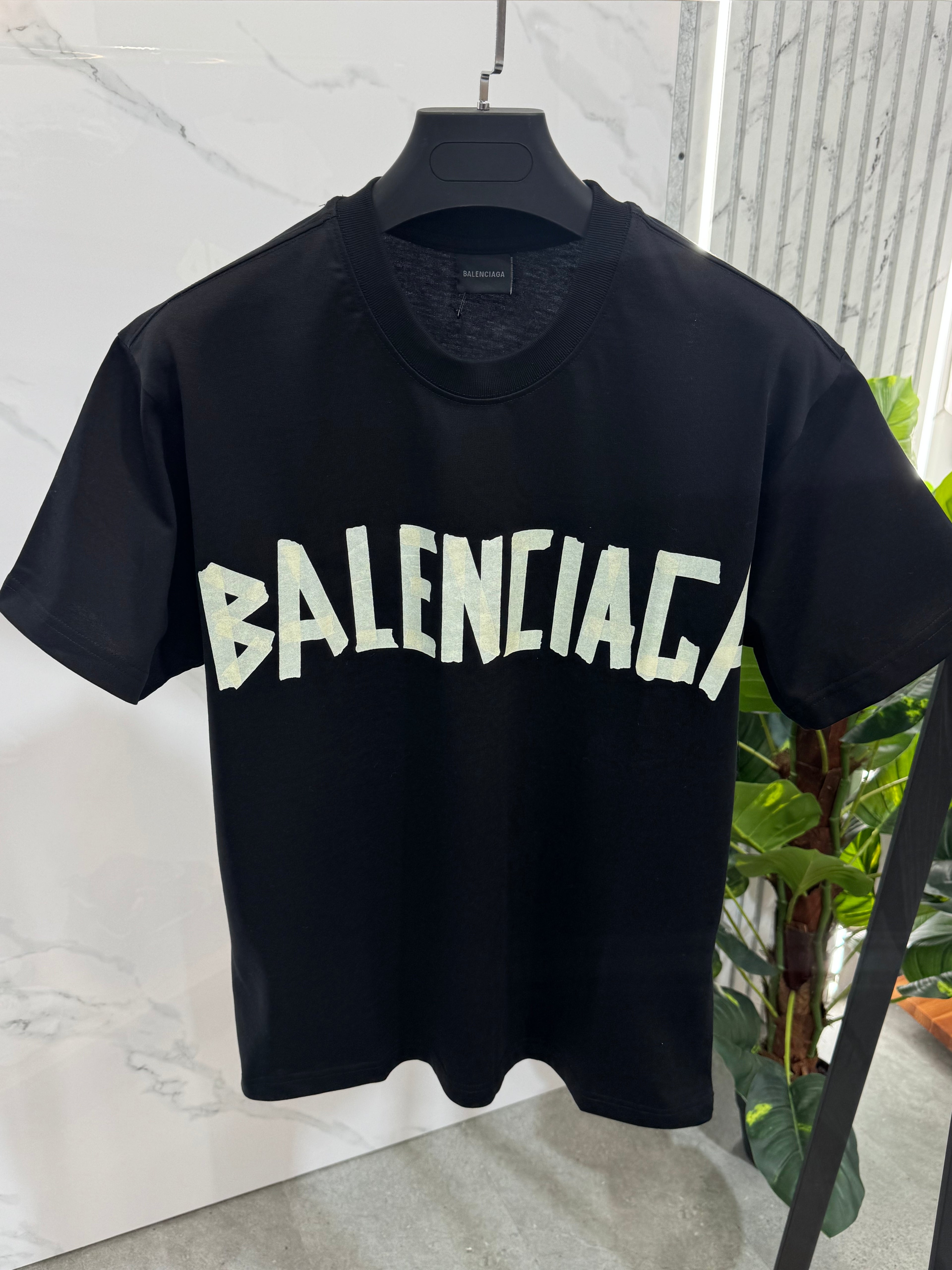 BALENCIAGA Tape & DIY Logo T-Shirt – Black - NEw1777