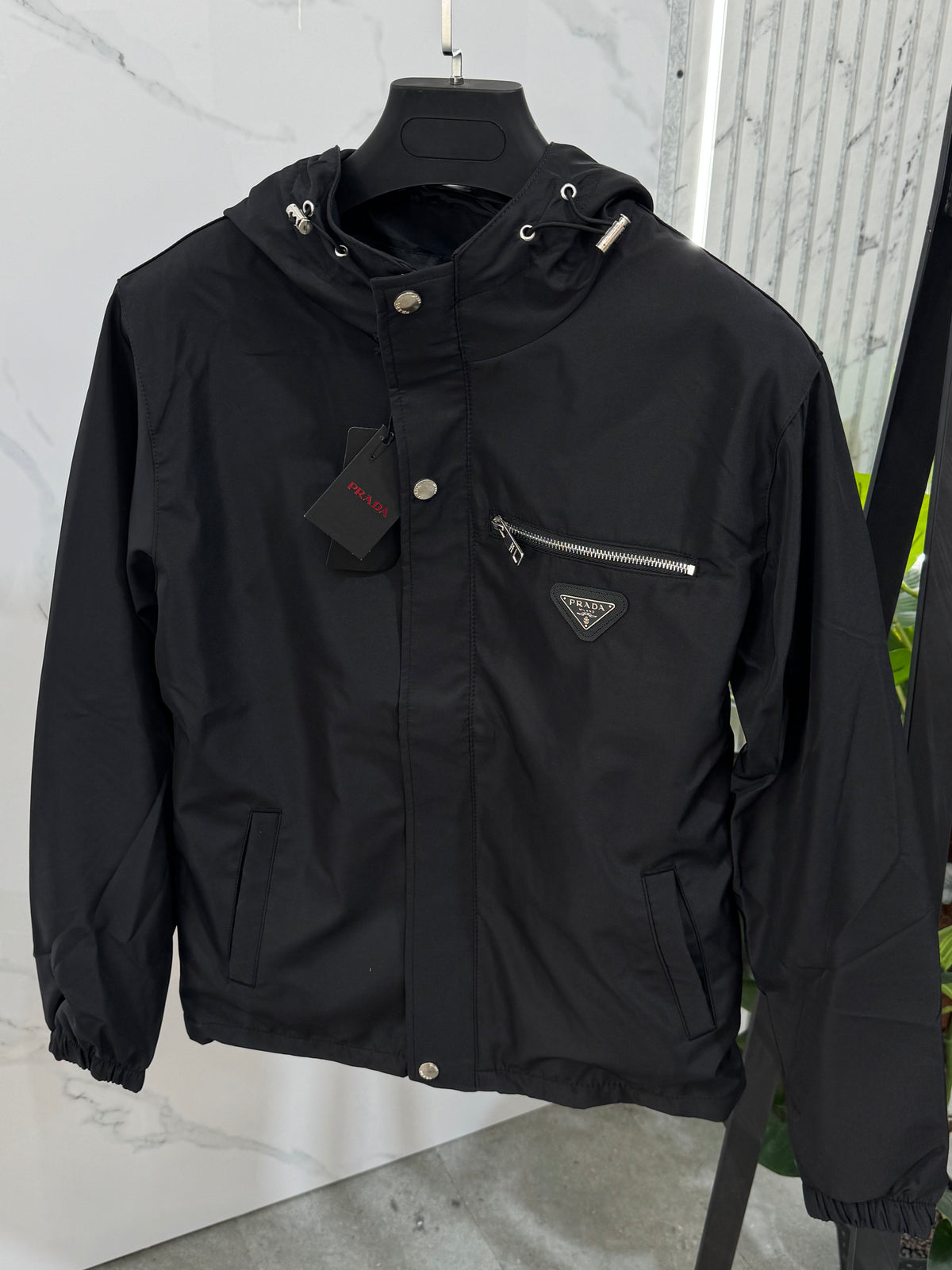 PRADA Hooded Nylon Jacket – Black - NEW1851