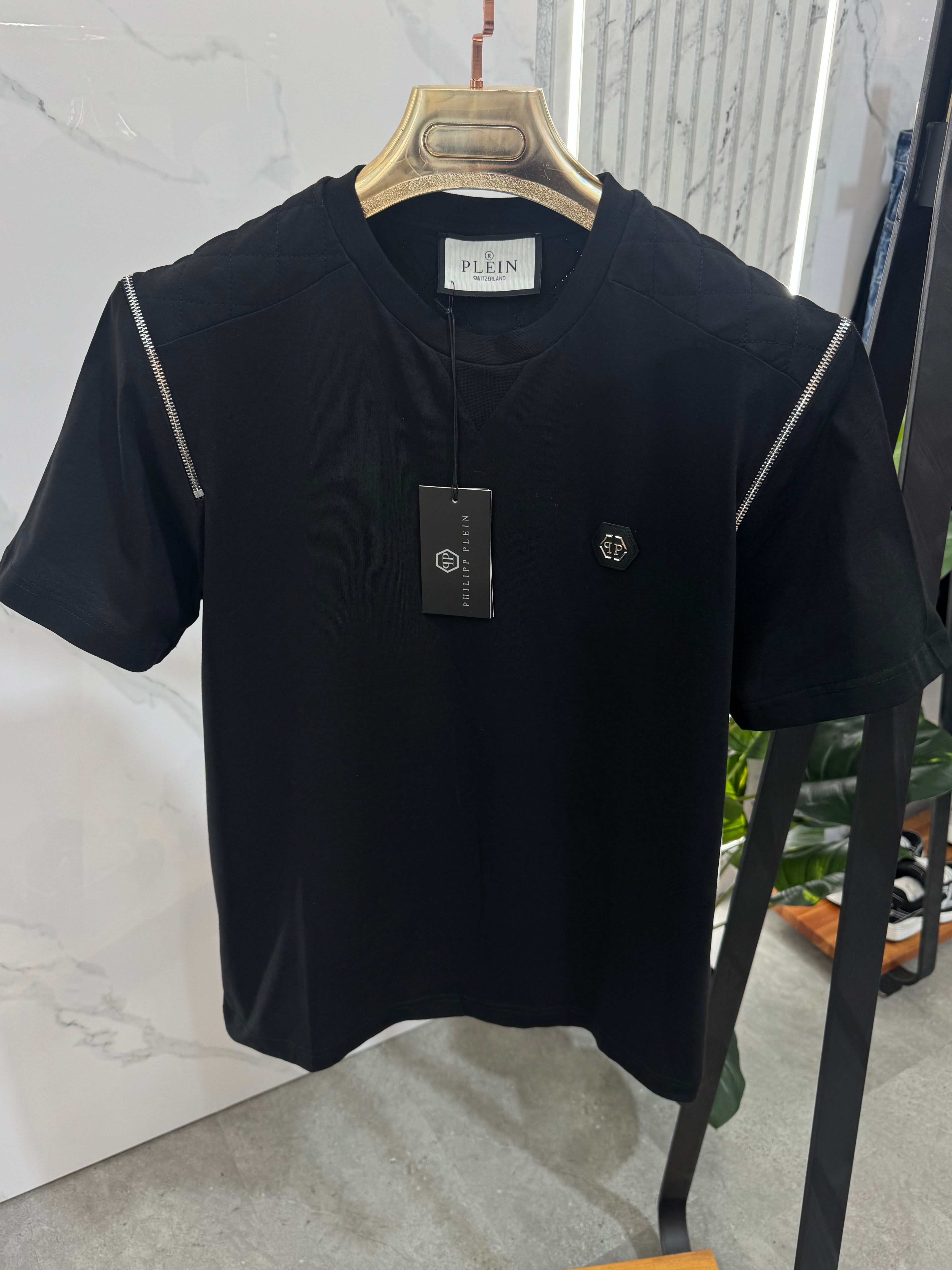PHILIPP PLEIN Biker Detail T-Shirt – Black - NEW1771