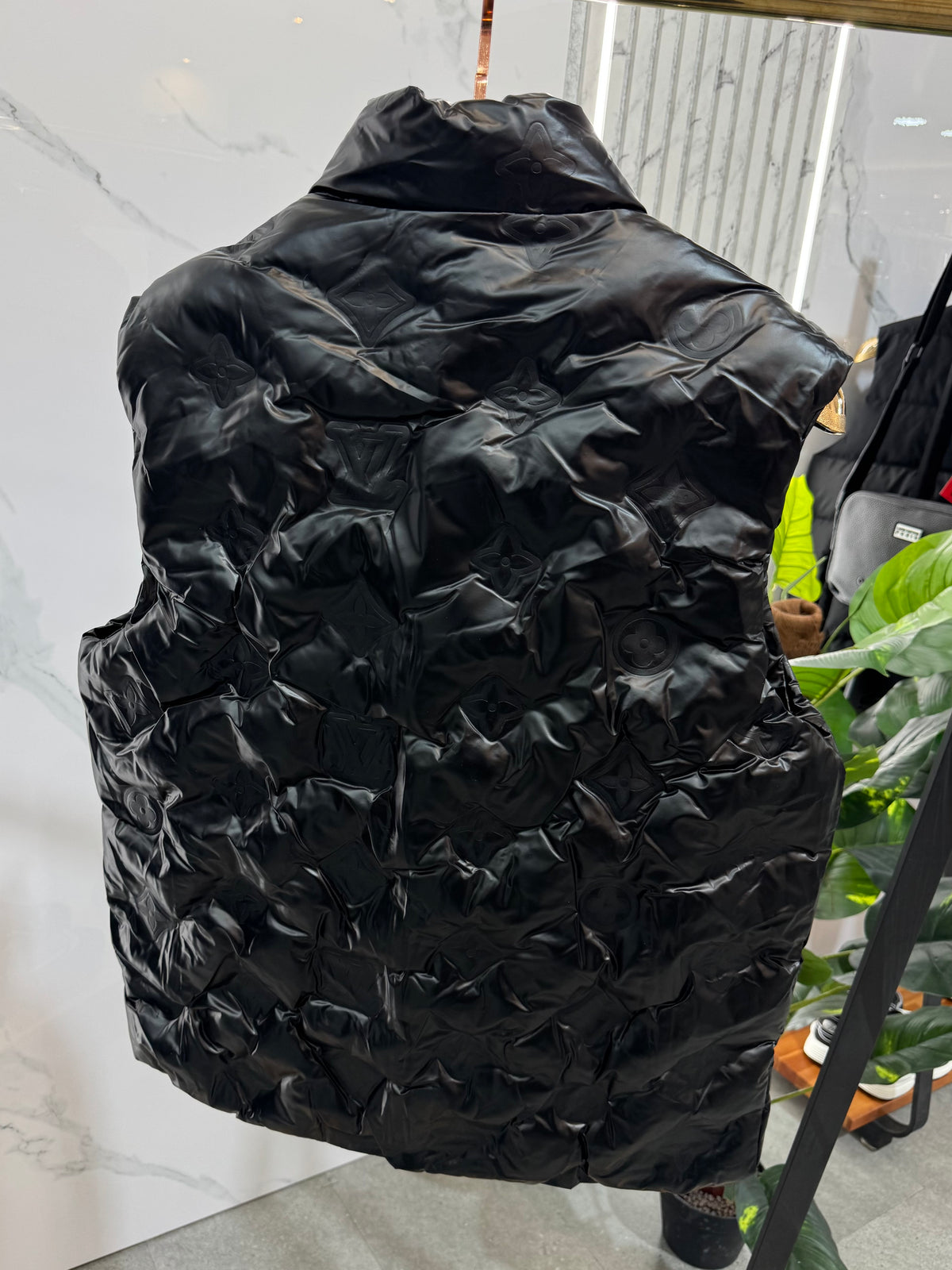 LOUIS VUITTON Monogram Embossed Down Vest – Black - NEW1895