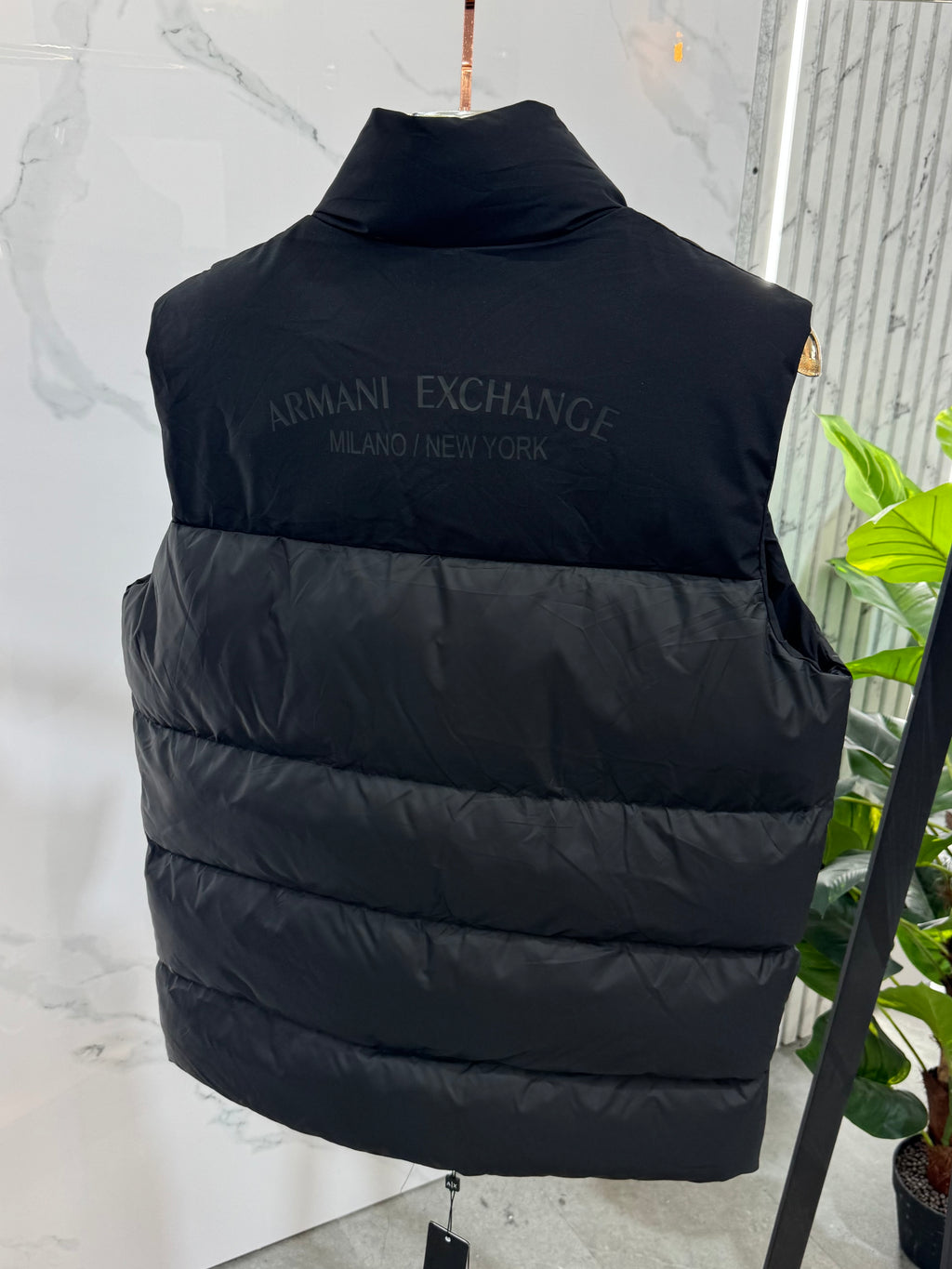 ARMANI EXCHANGE Padded Vest / Bodywarmer – Two-Tone Black / Grey - NEW1825