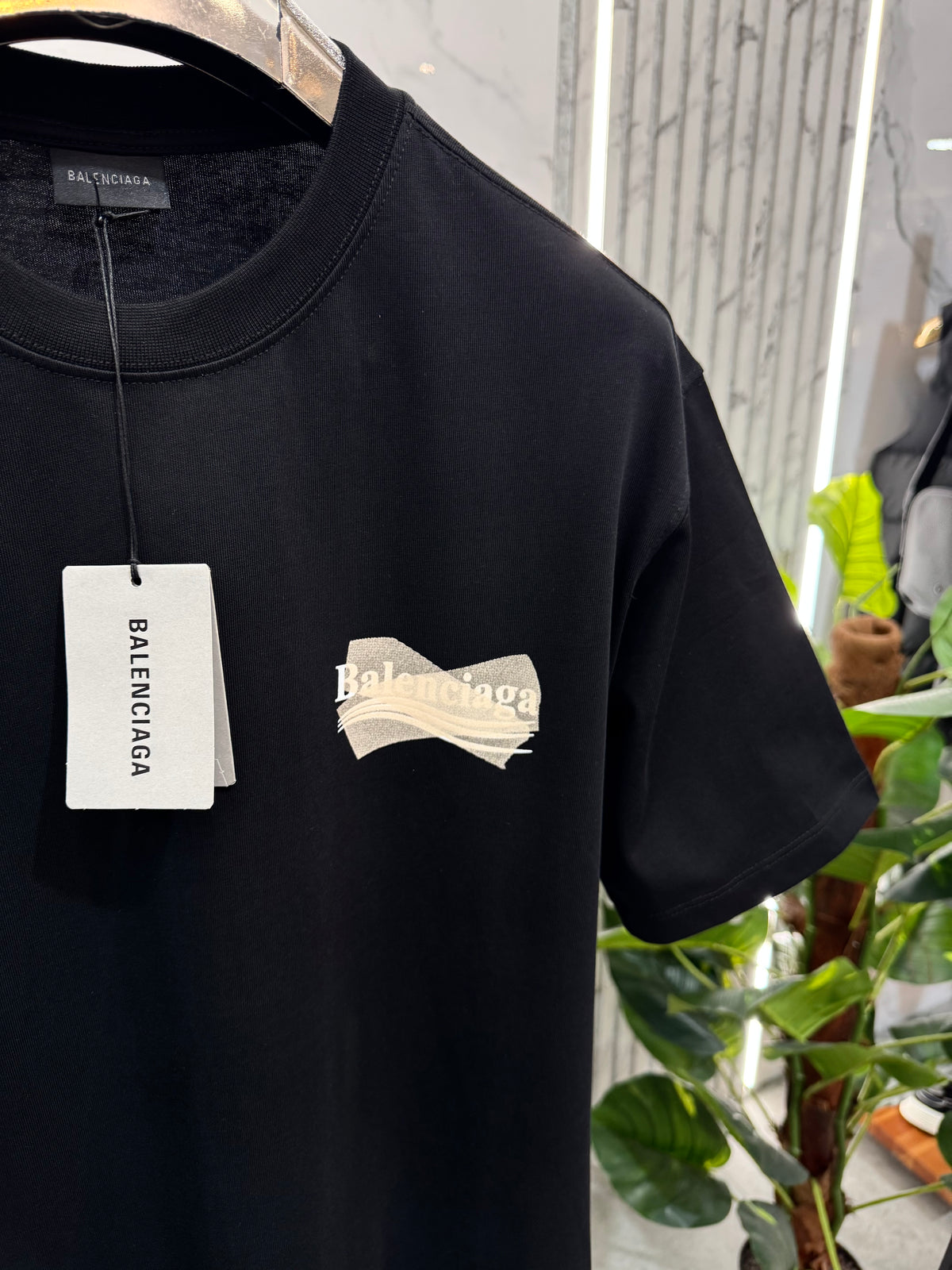 BALENCIAGA Tape Logo T-Shirt – Black - NEW1896