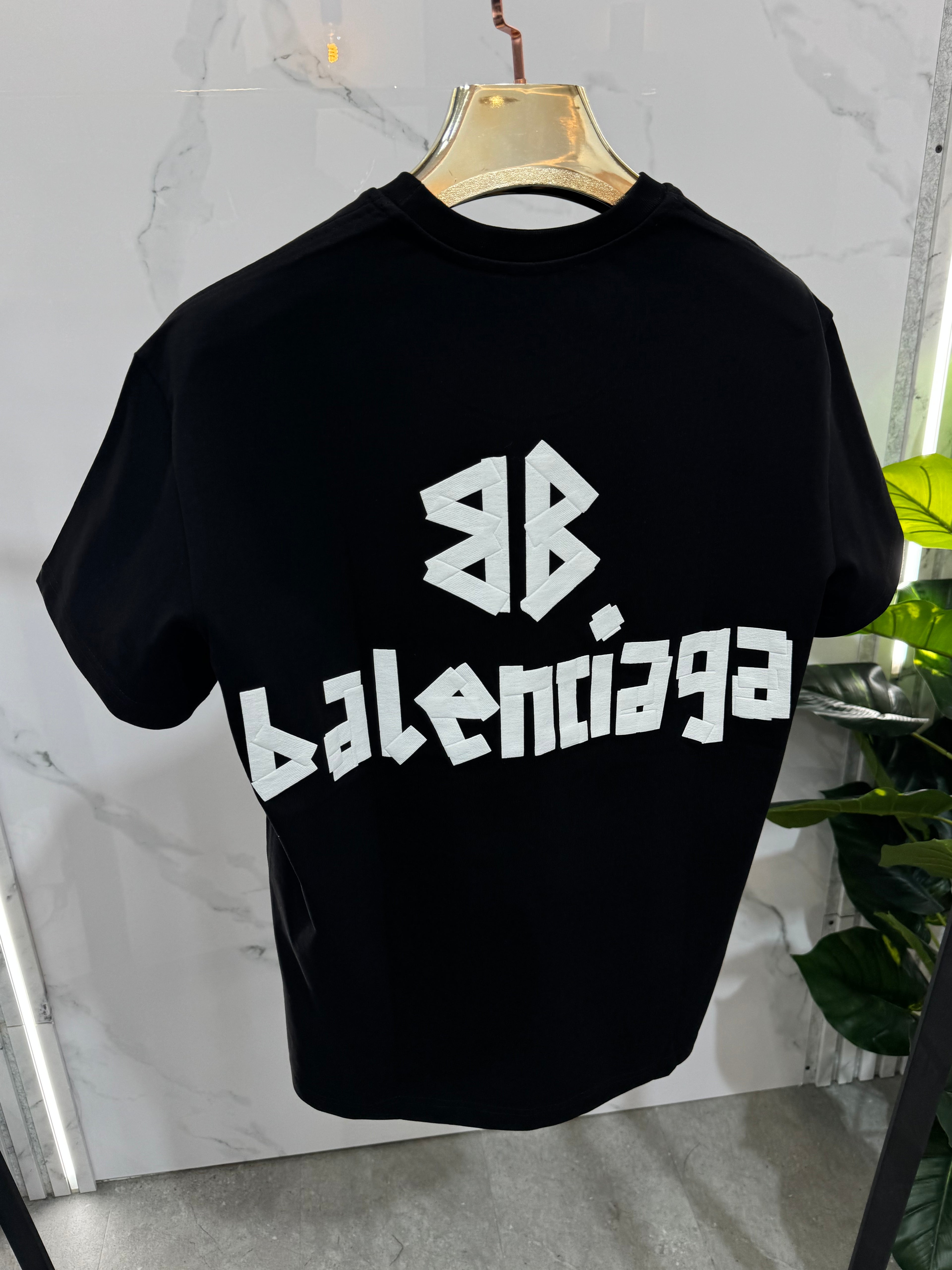 Balenciaga Hand-Drawn BB Ανδρικό T-Shirt - Black - NEW1638