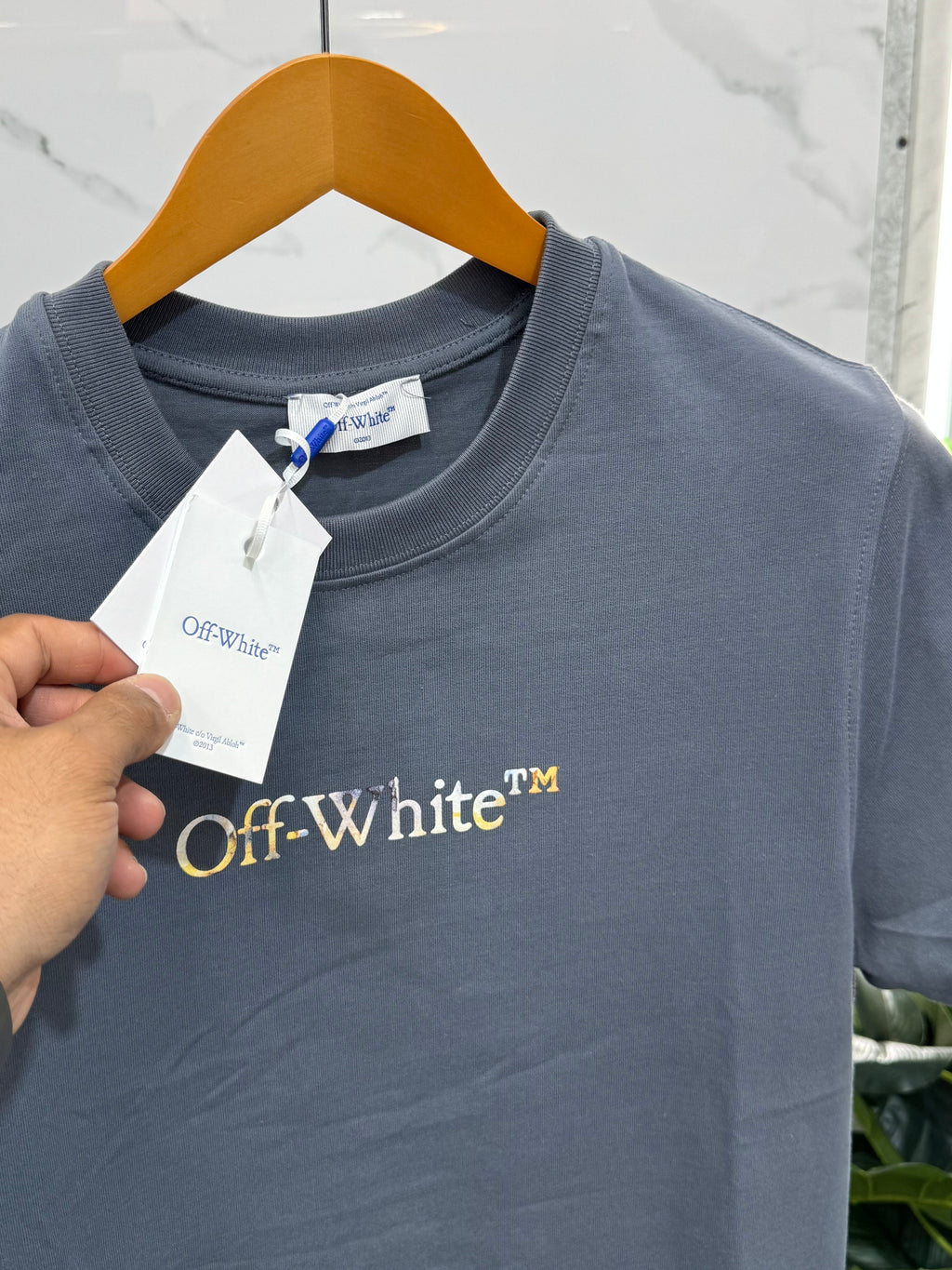 Off-White Ανδρικό T-shirt "Oil Paint Arrows" - Charcoal Grey - NEW1696