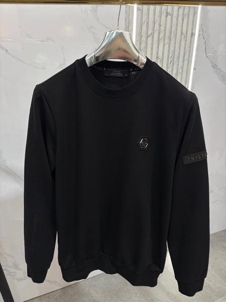 PHILIPP PLEIN Hexagon Logo & Sleeve Patch Knitwear – Black - NEW1286