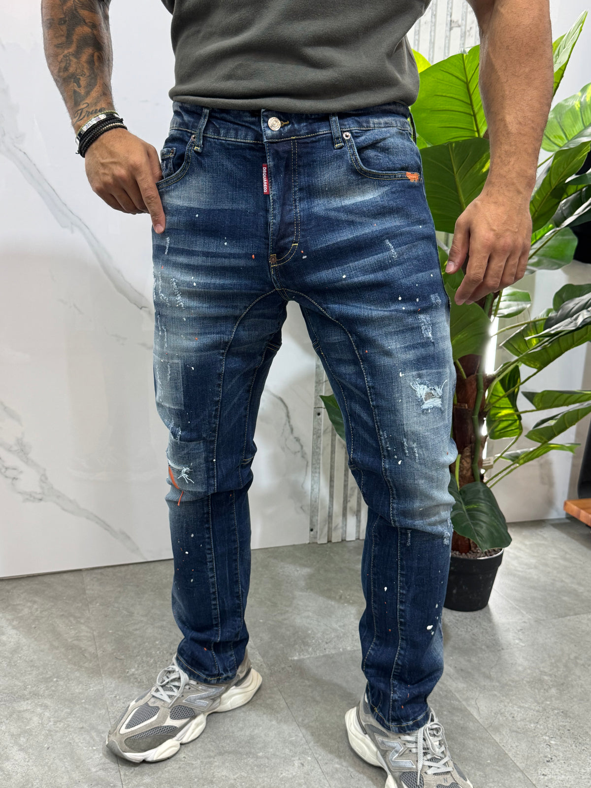 Biker Denim Jeans – Blue Wash - NEW1991