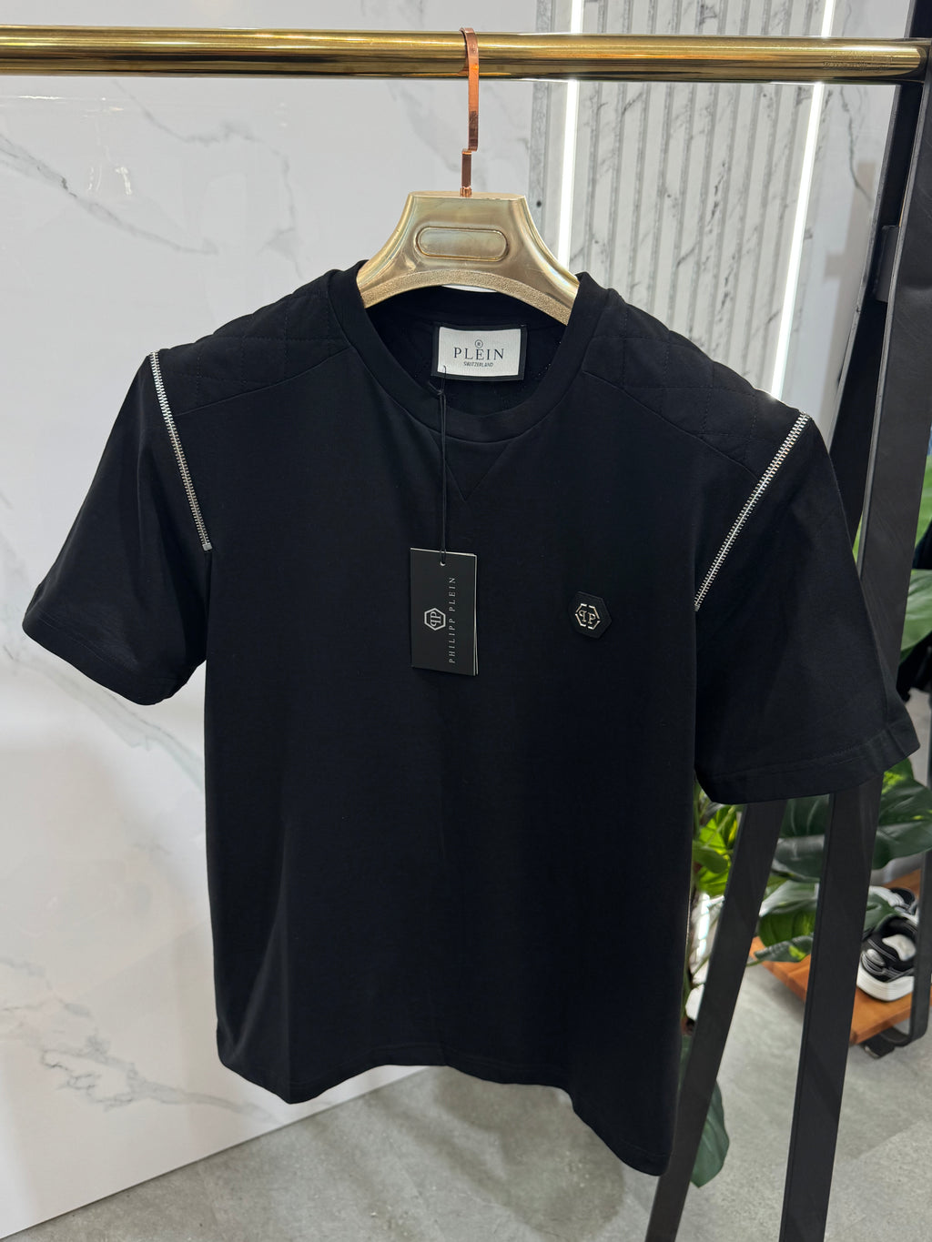PHILIPP PLEIN Biker Detail T-Shirt – Black - NEW1771