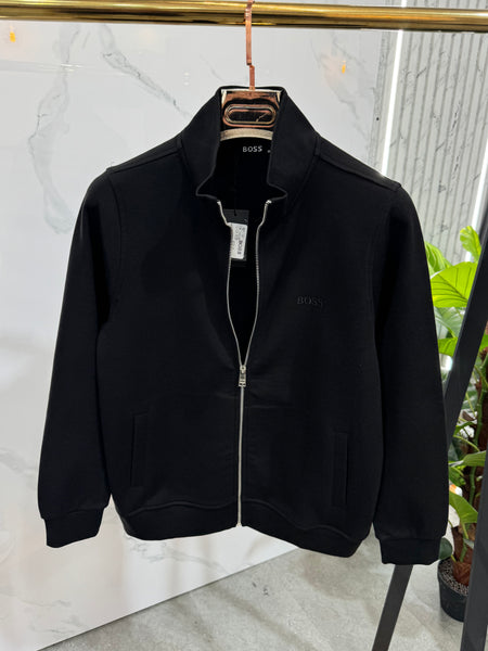 BOSS Full-Zip Sweatshirt / Cardigan – Black / Tone-on-Tone Logo - NEW1815