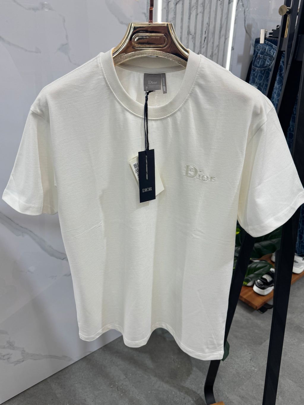 DIOR Italic Logo T-Shirt – Off-White - NEW1770