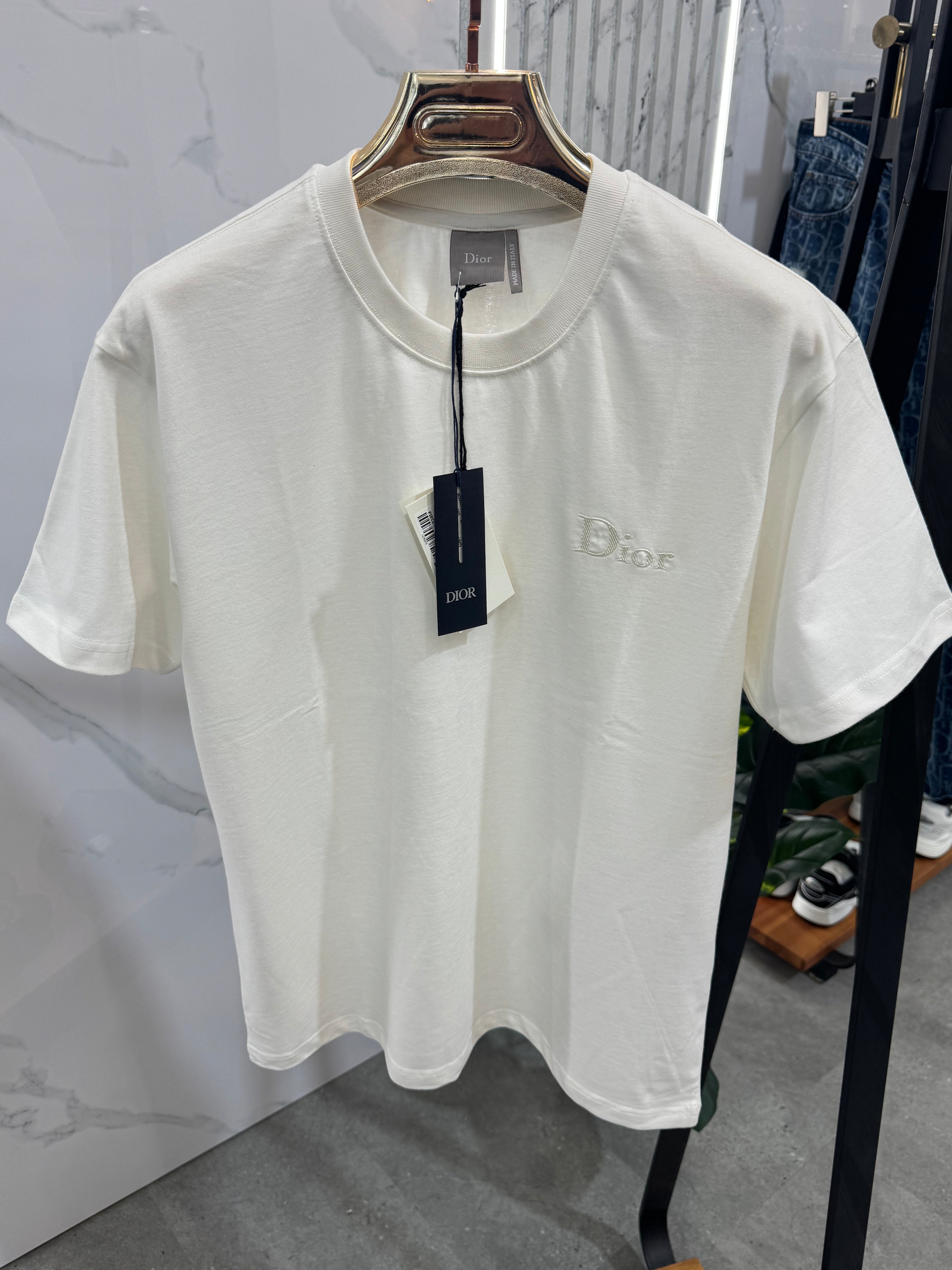 DIOR Italic Logo T-Shirt – Off-White - NEW1770