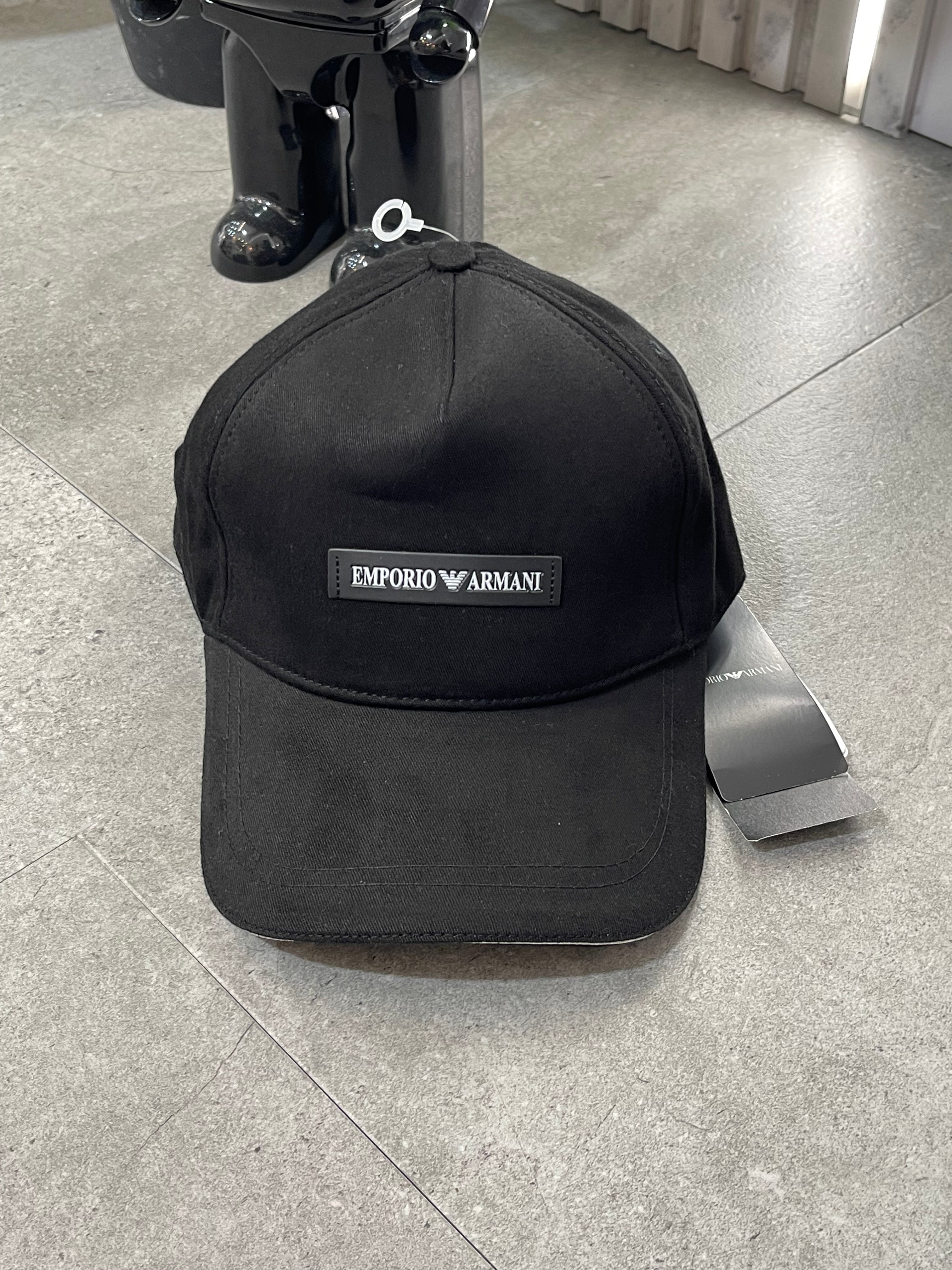 EMPORIO ARMANI Plate Logo Cap – Total Black - NEW1737