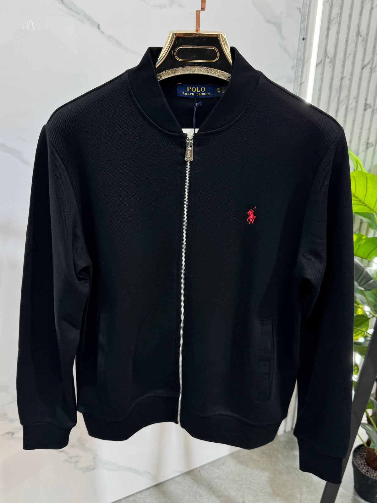 POLO RALPH LAUREN Pony Logo Zip-Up Bomber Jacket – Black - NEW1958