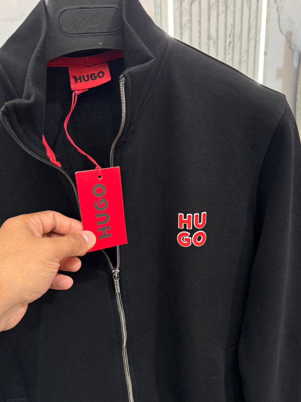 HUGO BOSS Full-Zip Sweatshirt Jacket – Black - NEW1867