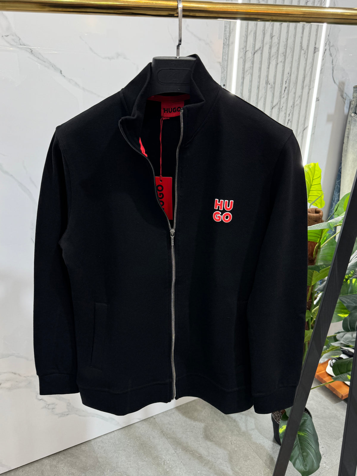 HUGO BOSS Full-Zip Sweatshirt Jacket – Black - NEW1867