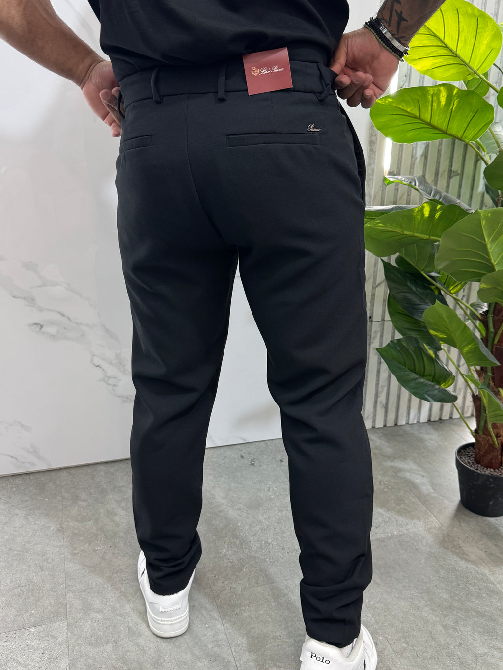 LORO PIANA Drawstring Chino Trousers – Black - NEW1847