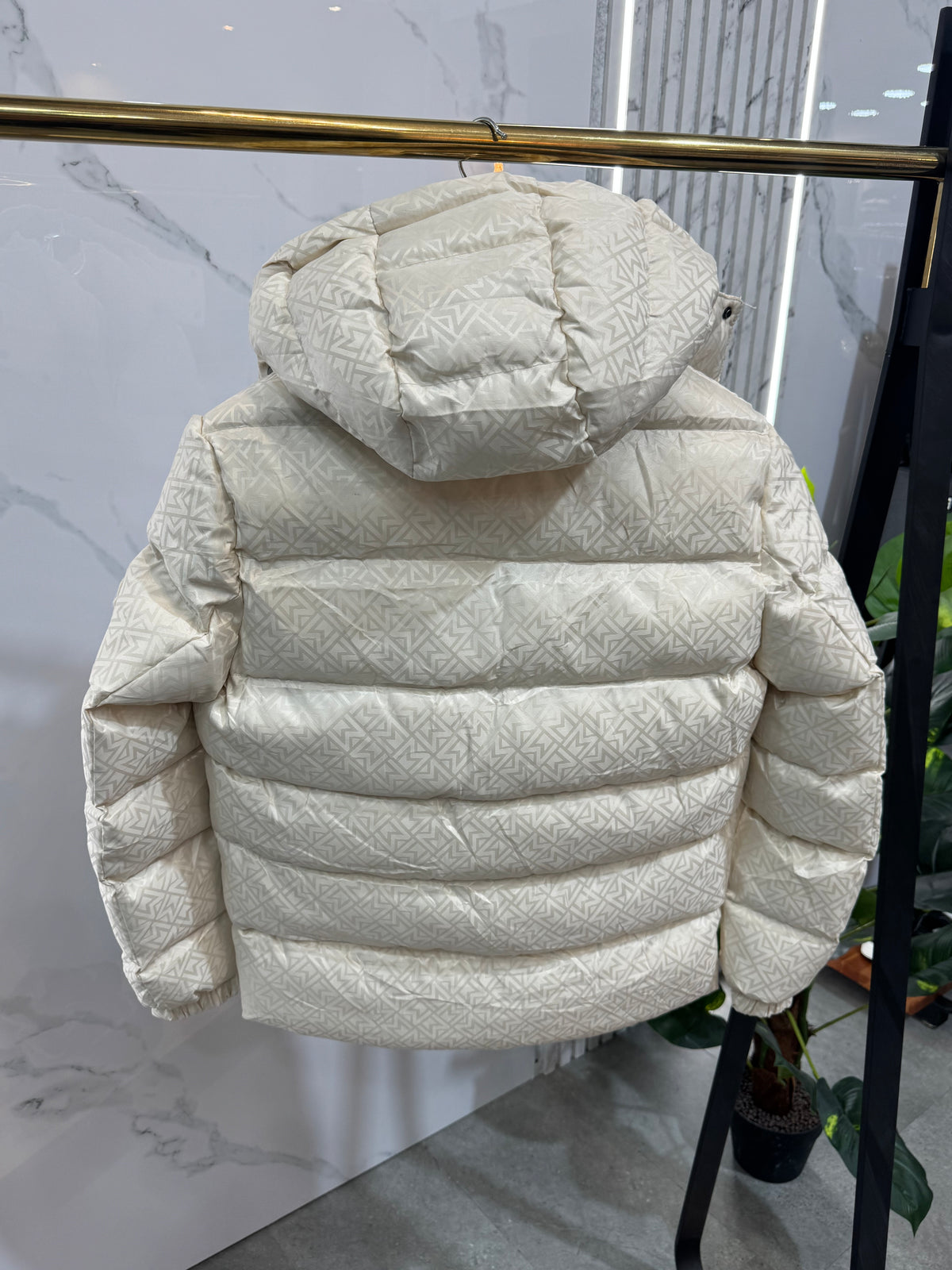 MONCLER All-Over Monogram Puffer Jacket – Off-White - NEW1928