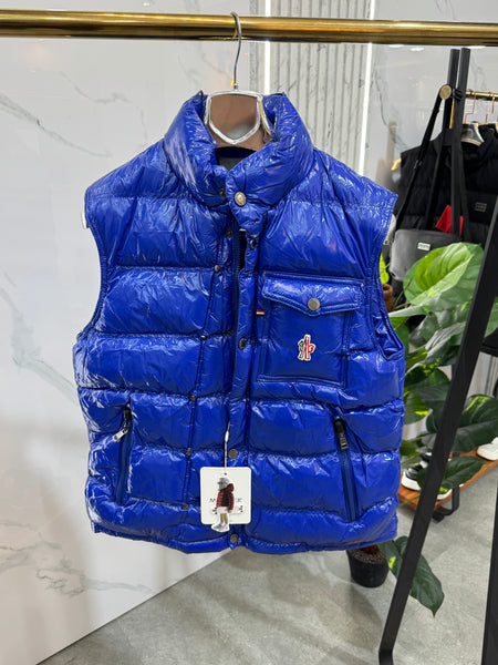 MONCLER Glossy Down Vest – Royal Blue - NEW1892