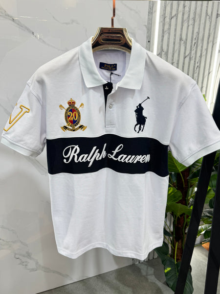 POLO RALPH LAUREN Custom Slim Fit Crest Polo Shirt – White - NEW1778