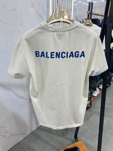 BALENCIAGA Embroidered Logo T-Shirt – Off-White - NEw1772