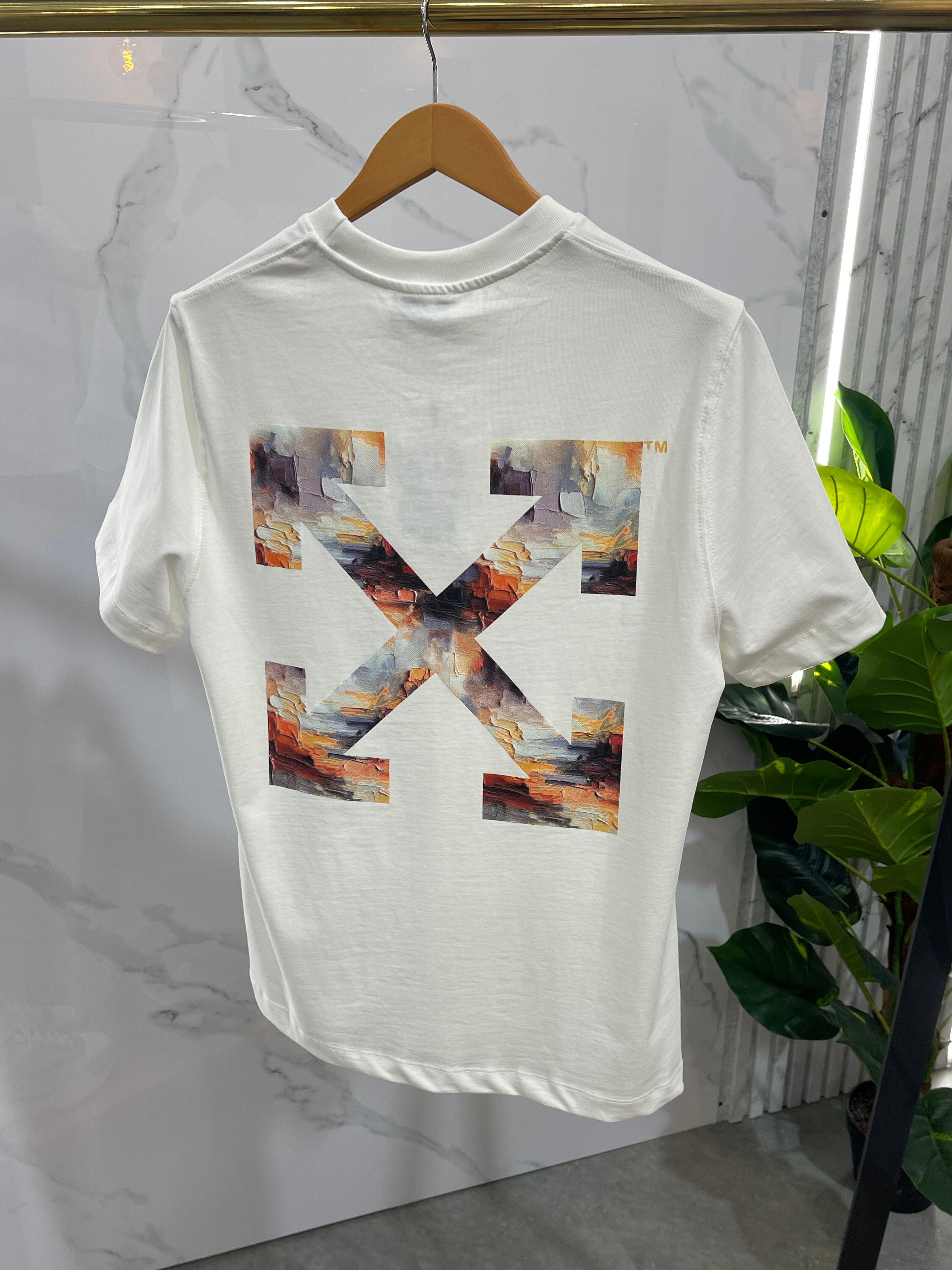 OFF-WHITE Oil Painting Arrow Ανδρικό T-Shirt – White - NEW1747