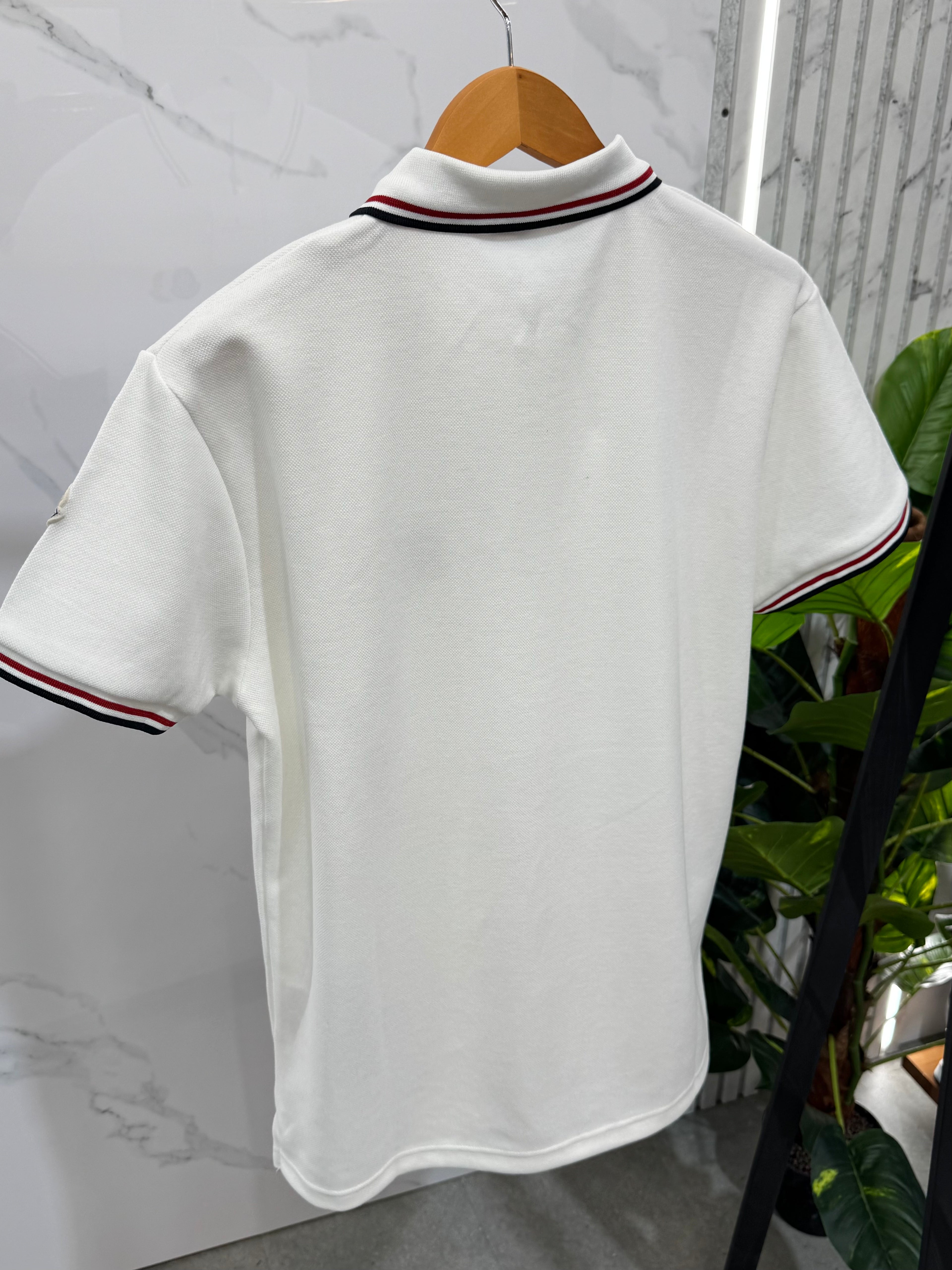 Moncler Polo "Triple Logo" - White - NEW1701