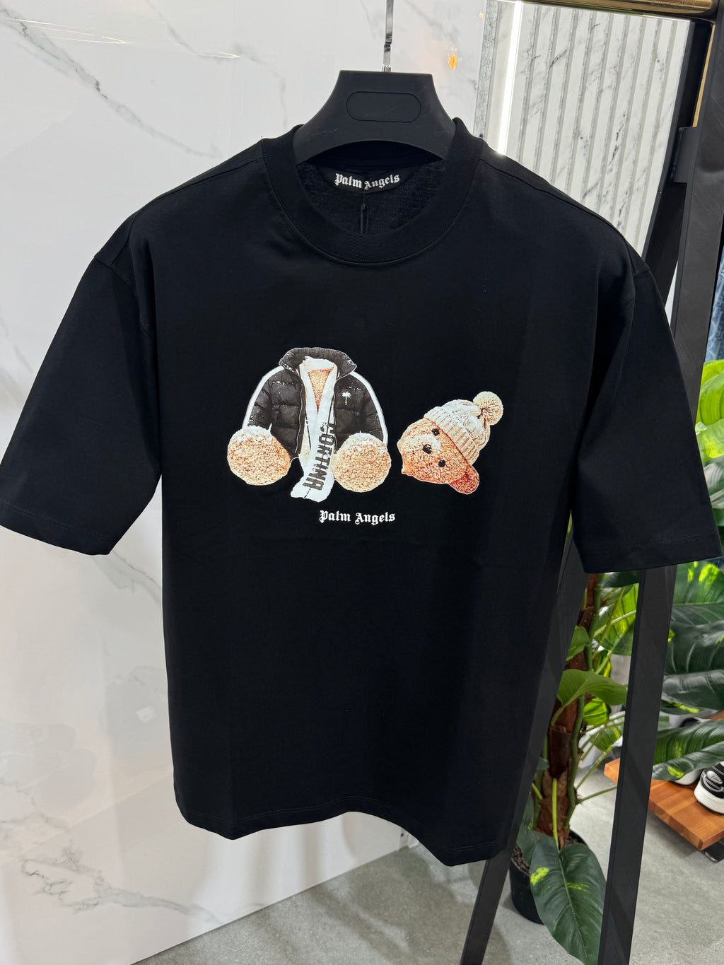 PALM ANGELS Cortina Bear Oversized T-Shirt – Black - NEW1762