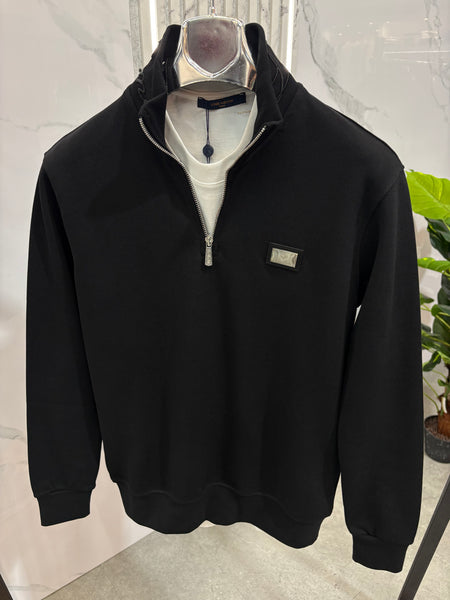 LORO PIANA Half-Zip Cashmere Knitwear – Black - NEW1348