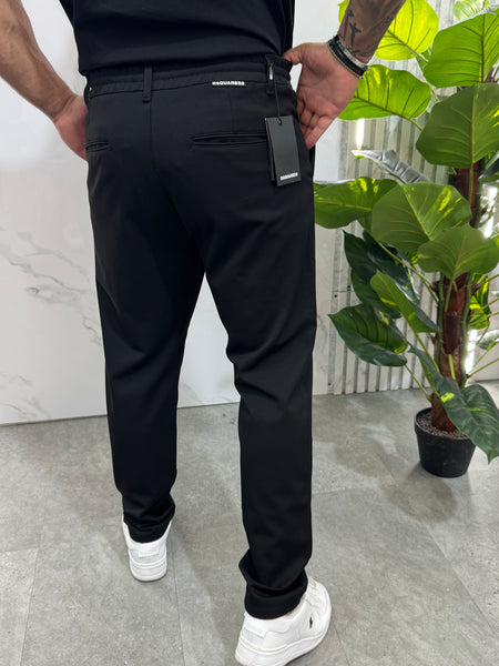 DSQUARED2 Drawstring Chino Trousers – Black - NEW1849