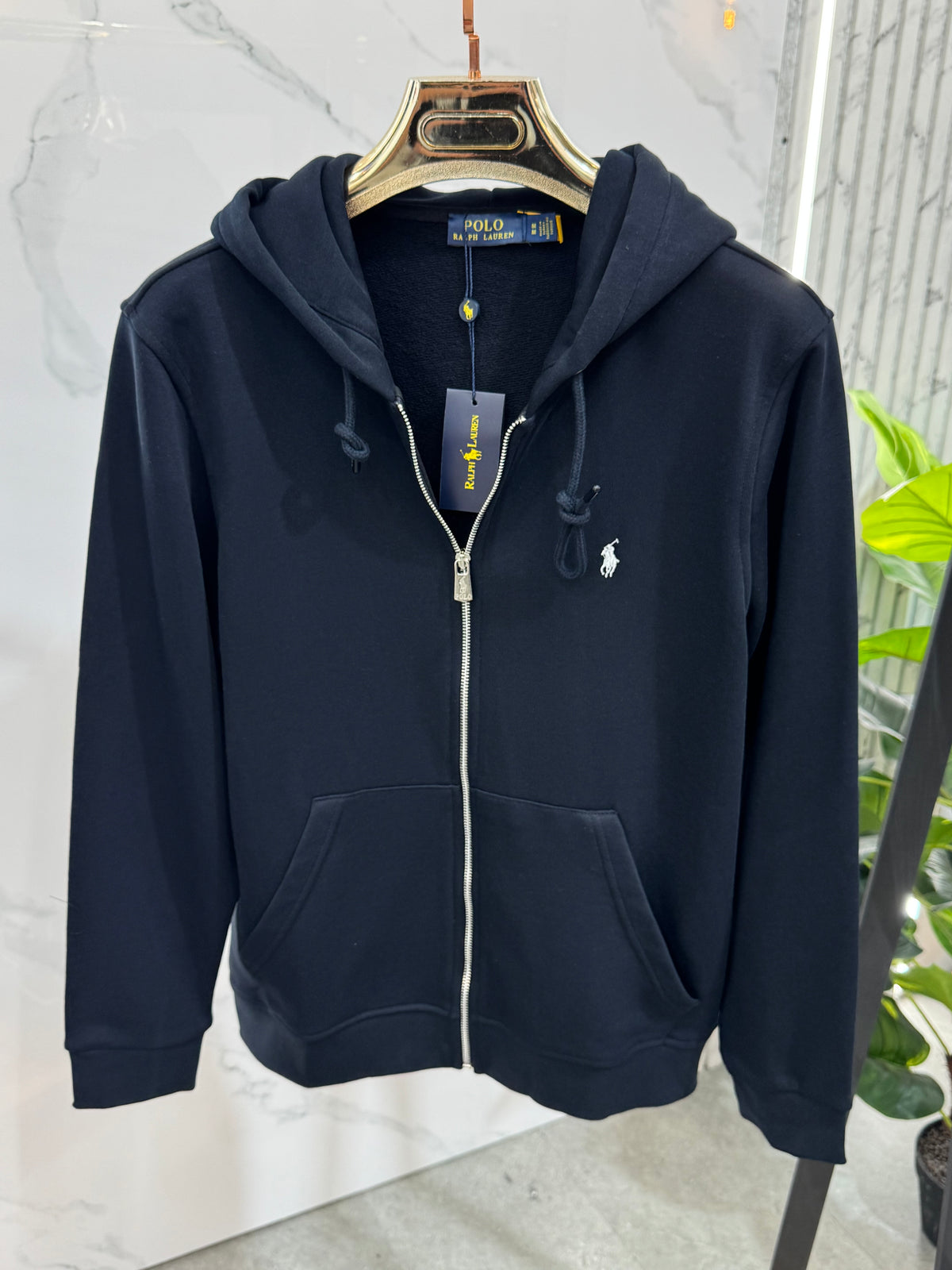 POLO RALPH LAUREN Full-Zip Hoodie – Dark Blue / White Logo - NEW1821