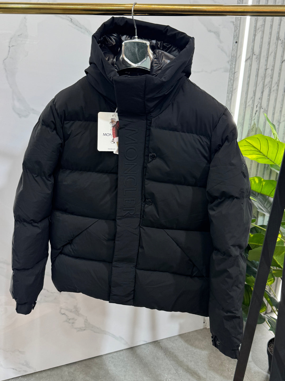 MONCLER Placket Logo Puffer Jacket – Black - NEW1929