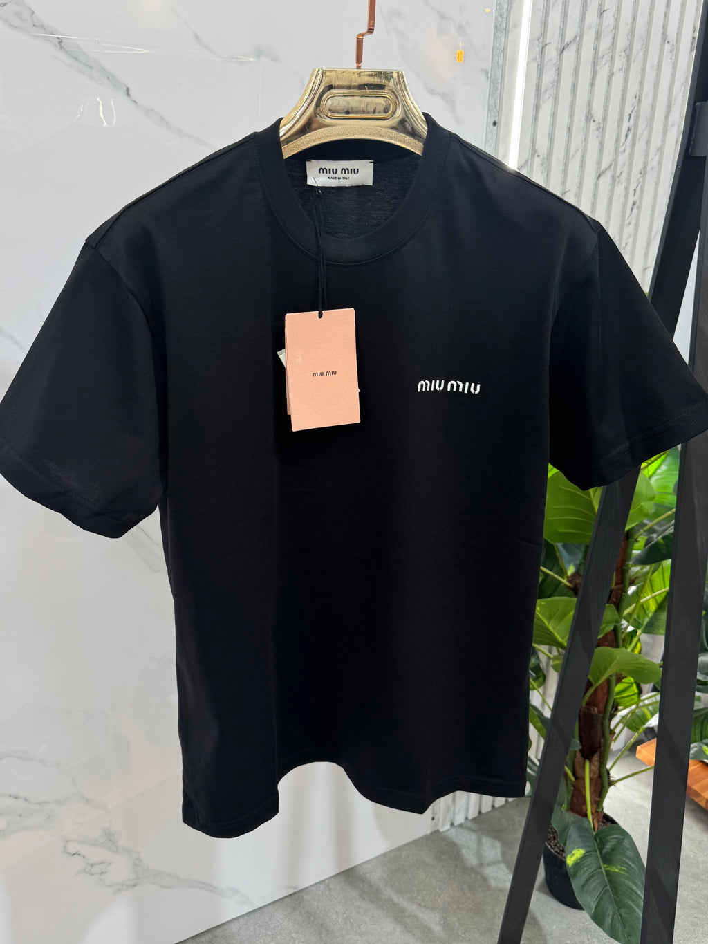 MIU MIU Classic Logo T-Shirt – Black - NEW1750