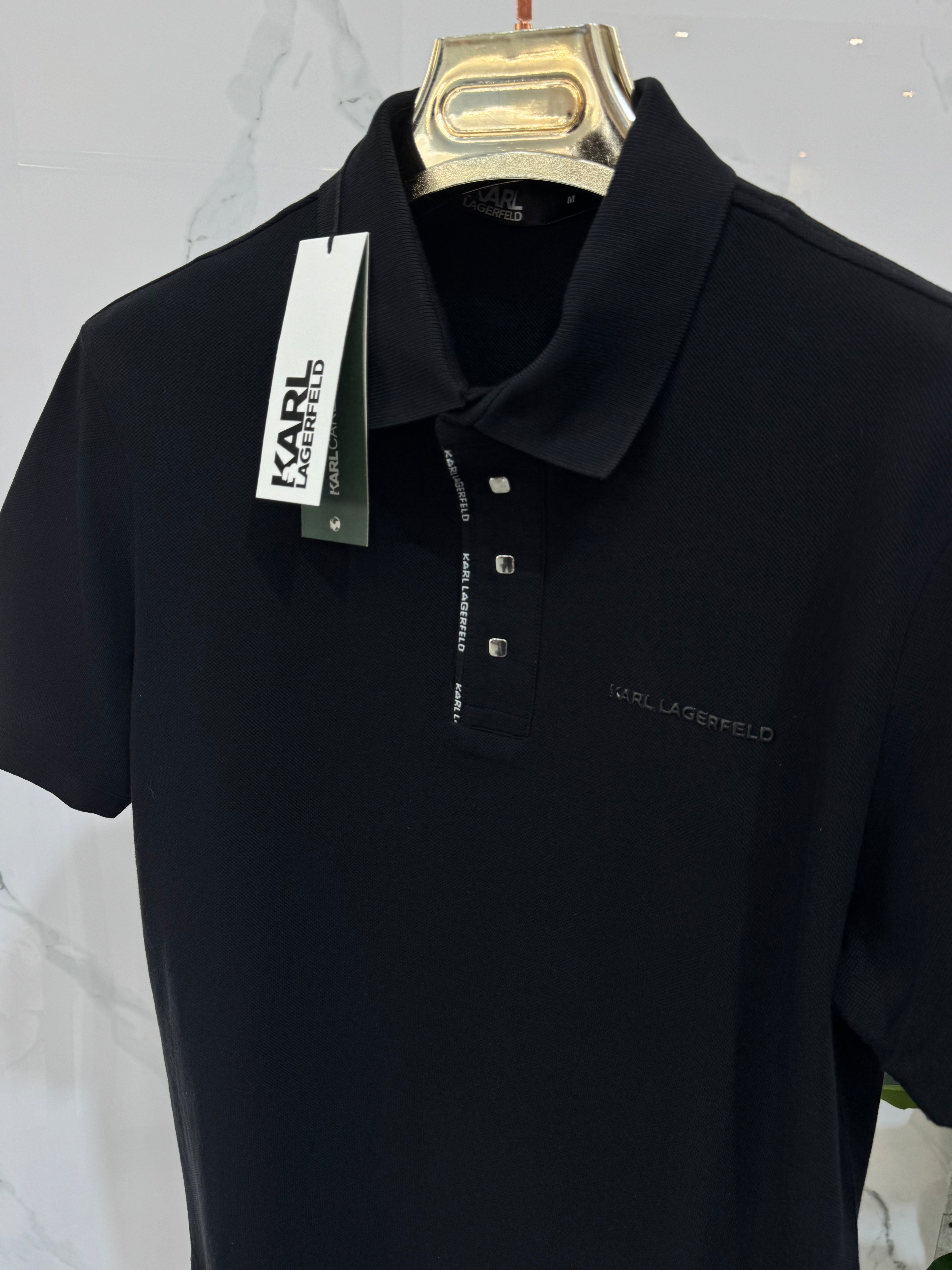 Karl Lagerfeld Essentials Polo Ανδρικό - Black - NEW1635