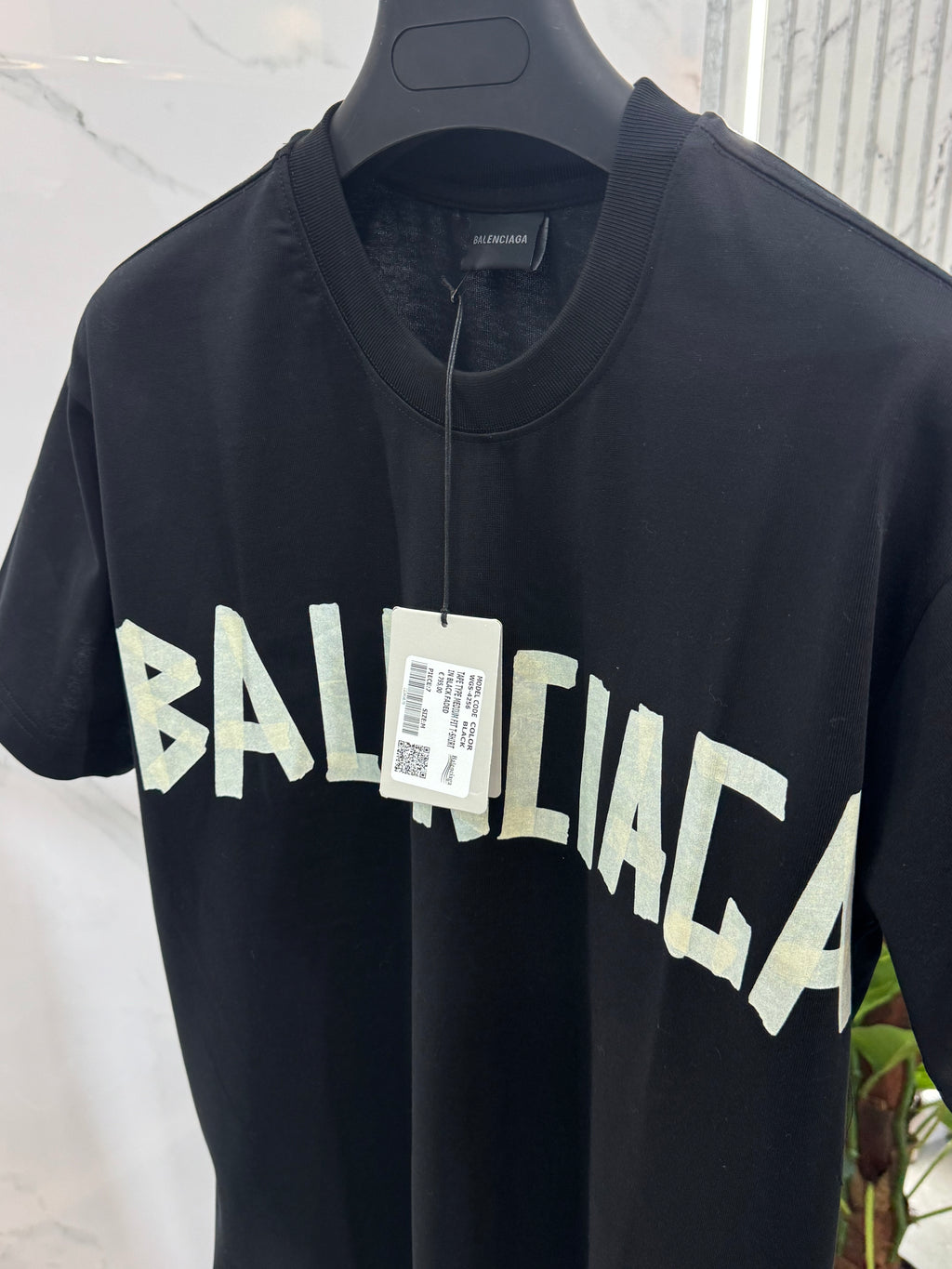 BALENCIAGA Tape & DIY Logo T-Shirt – Black - NEw1777