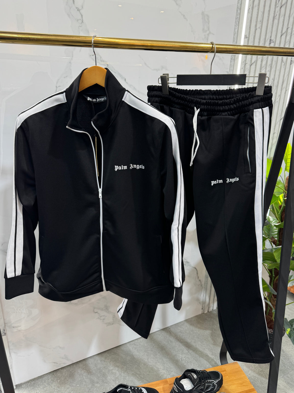 PALM ANGELS Classic Side-Stripe Tracksuit – Black - NEW1942