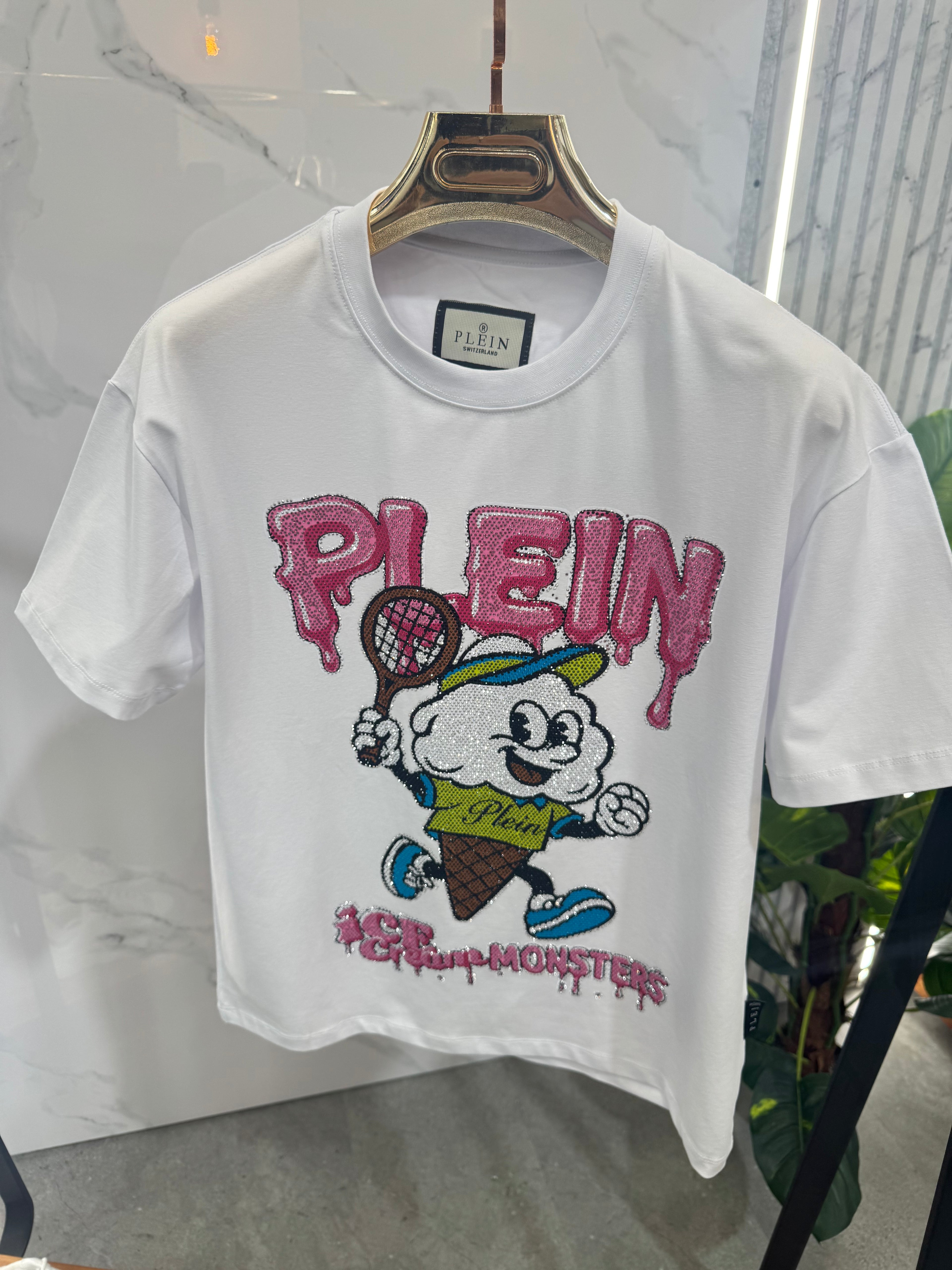 PHILIPP PLEIN Ice Cream Monsters T-Shirt – White - NEW1776