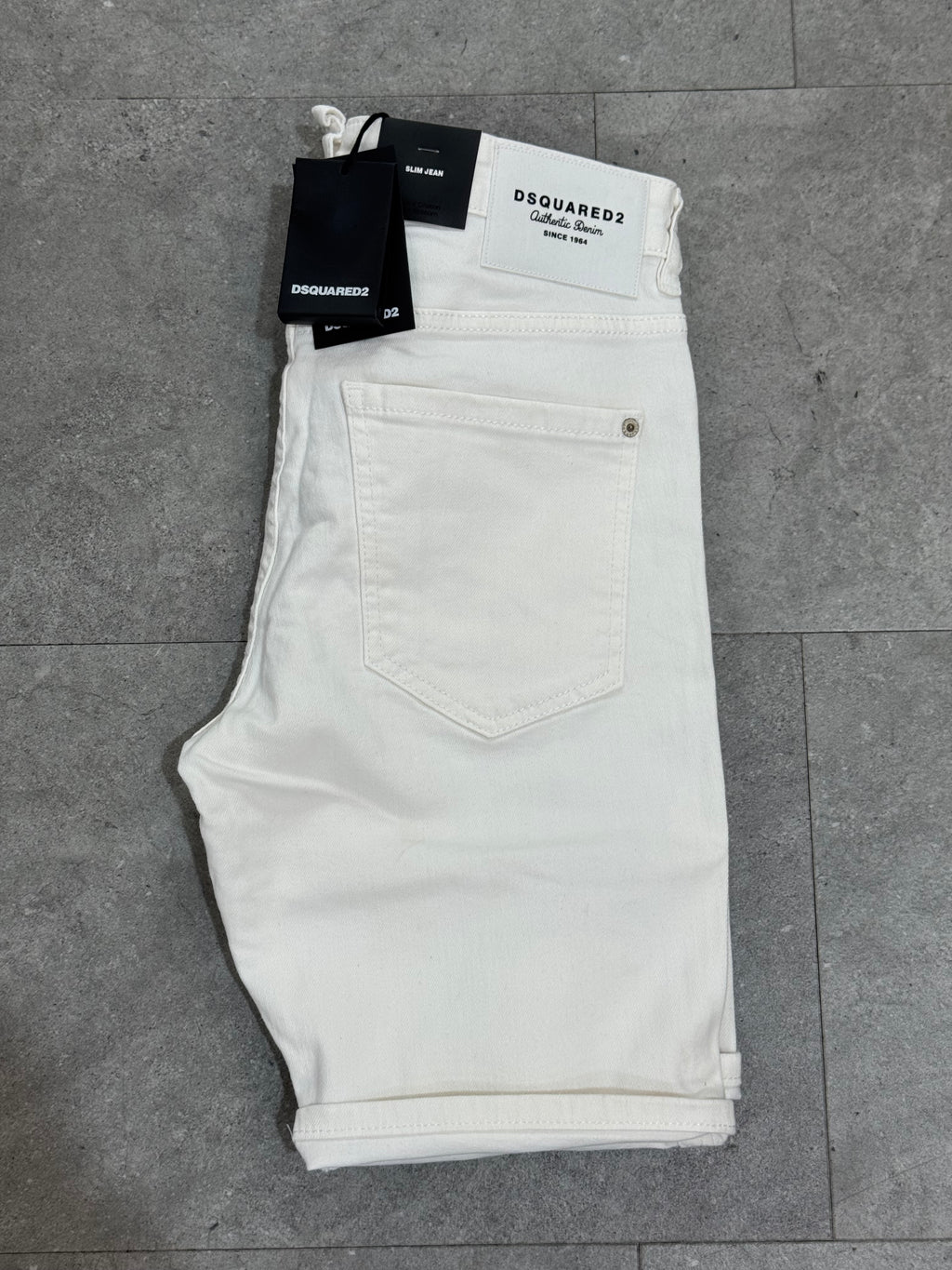 DSQUARED2 Distressed Slim Denim Shorts – White - NEW1781
