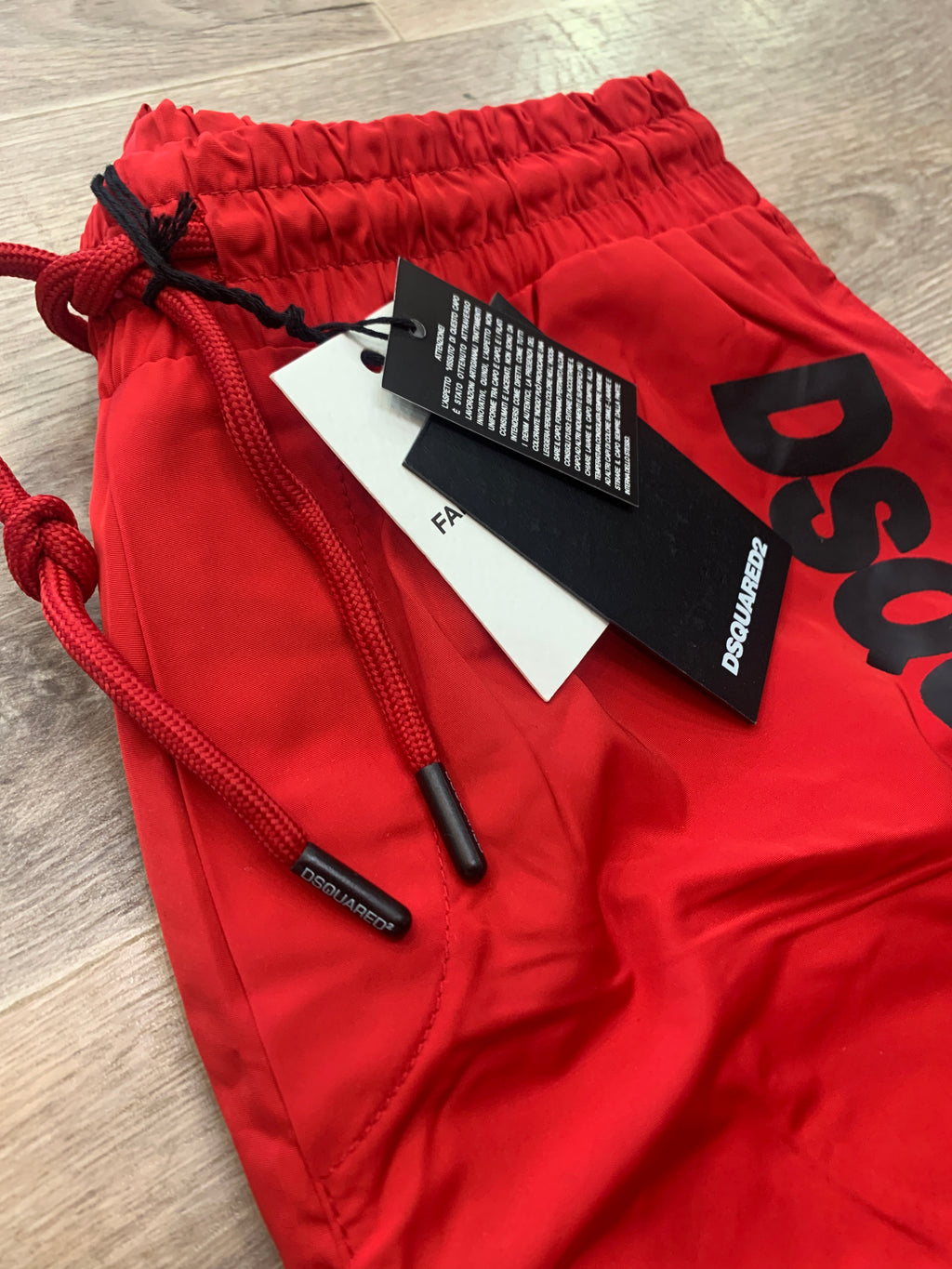 DSQUARED2 Vertical Logo Swim Shorts – Red - NEW1116